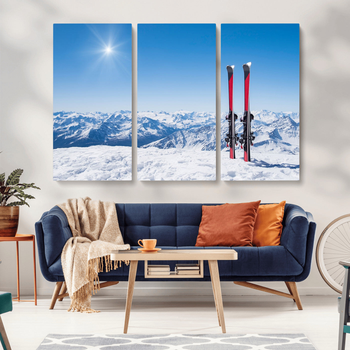 MGV-CV-48X32-3P - Ski Season Snow Wall Art Canvas Print