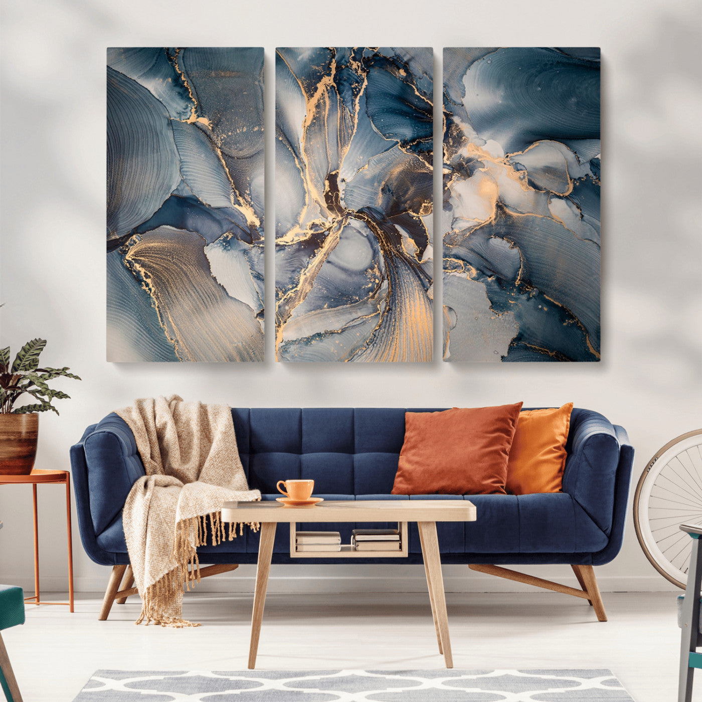 MGV-CV-48X32-3P - Abstract Wall Art Canvas Print for Modern Home Decor