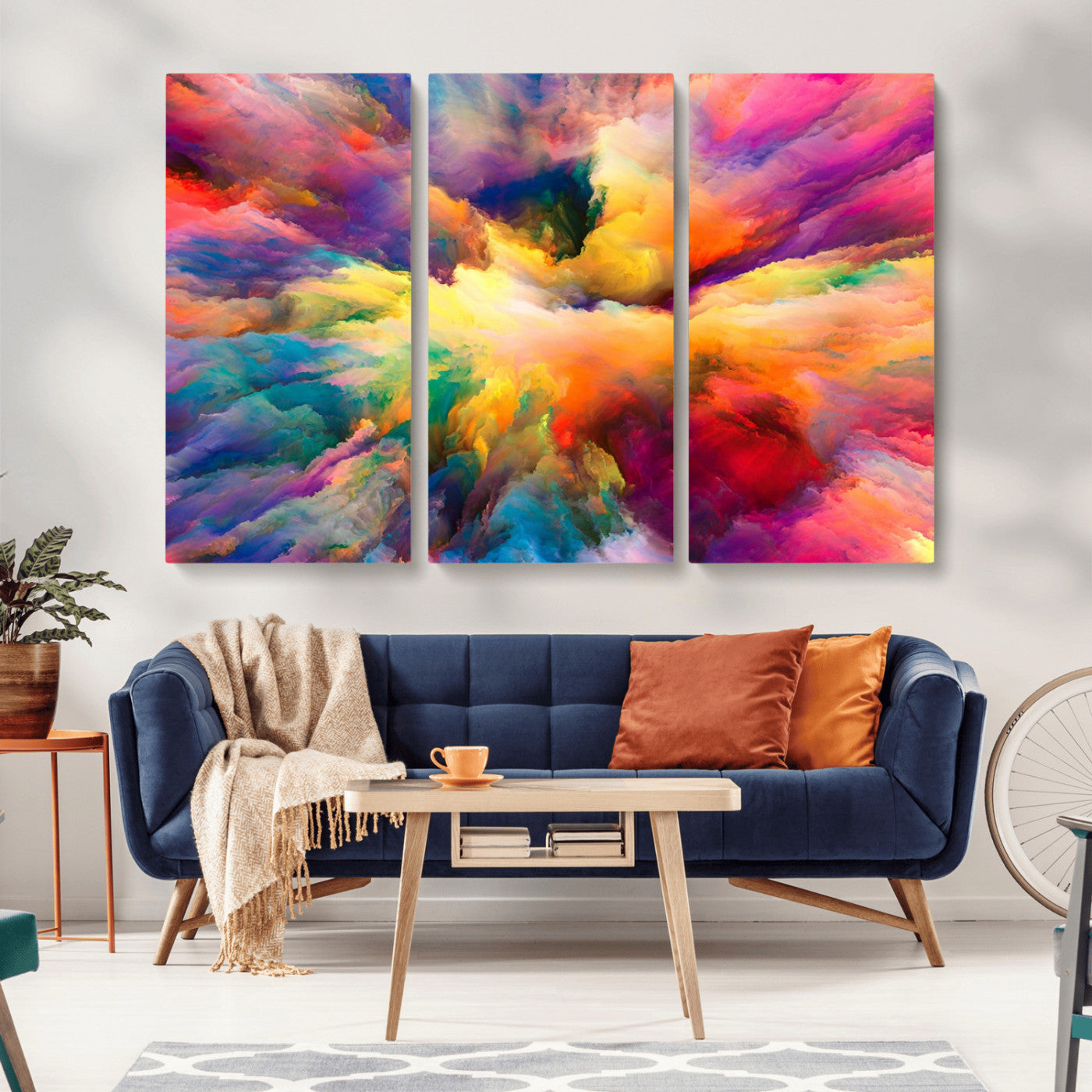 MGV-CV-48X32-3P - Blazing Vibrant Colors Cloud-like Wall Art Canvas Print