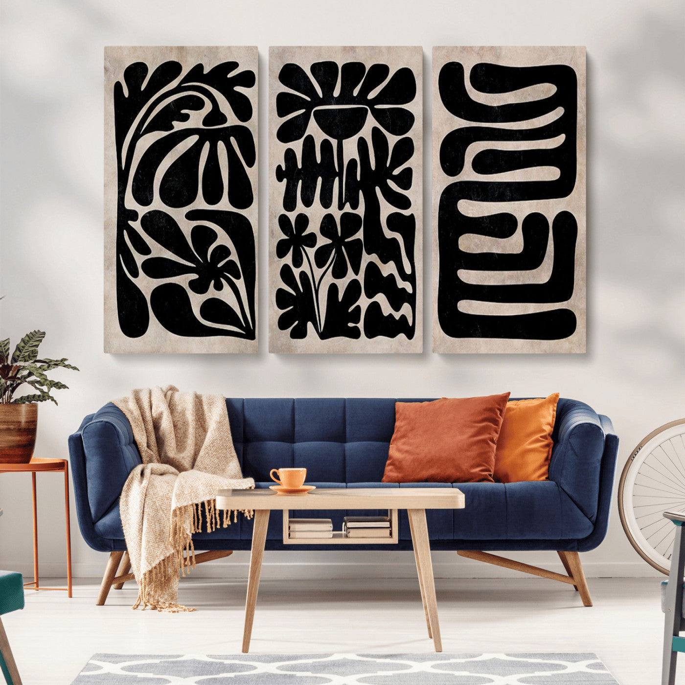 MGV-CV-48X32-3P - Canvas Print Wall Art Abstract Art Boho, Framed Boho Art Canvas Print