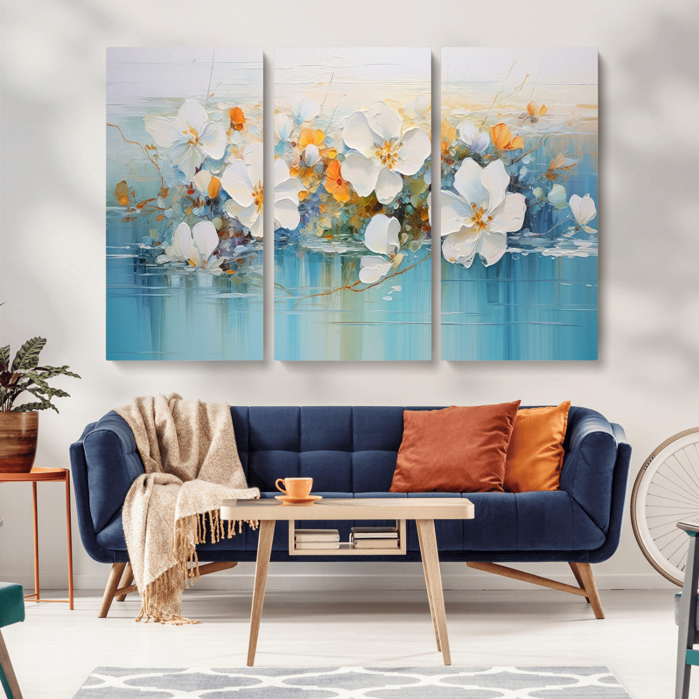 MGV-CV-48X32-3P - Abstract Flower Wall Art Canvas Print