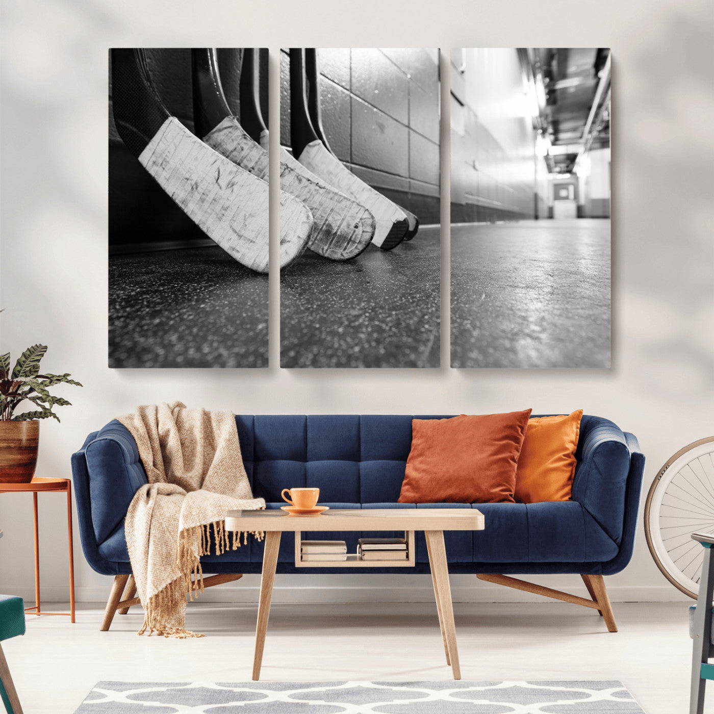 MGV-CV-48X32-3P - Ice Hockey Wall Art Canvas Print