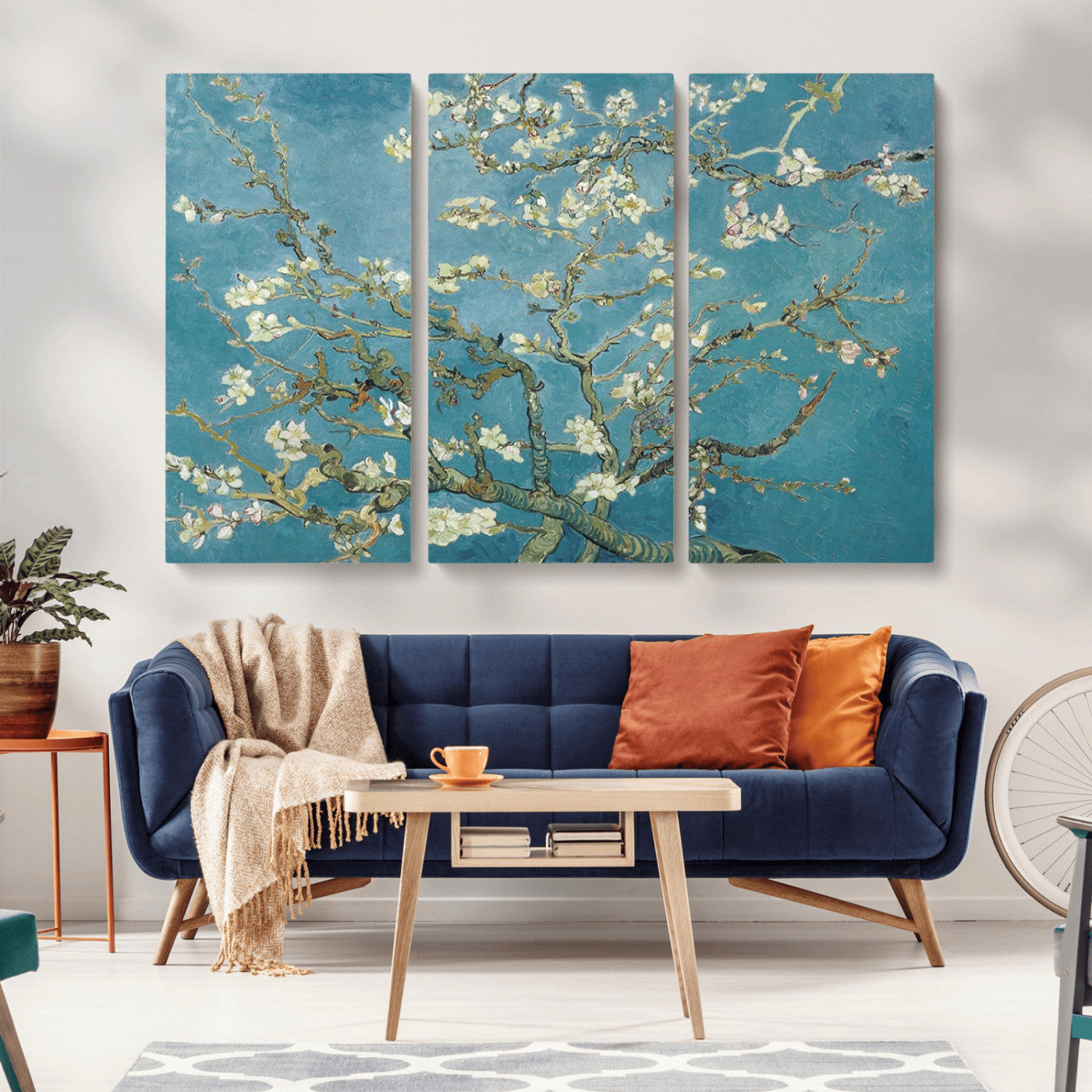 -Vincent Van Gogh's Almond Blossom Abstract Wall Art Canvas, Van Gogh Almond Blossom Canvas Print