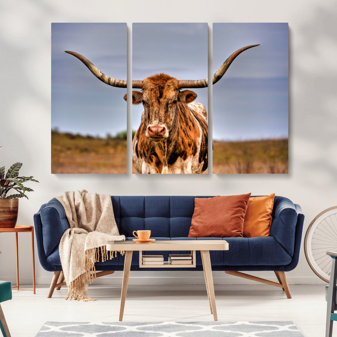 MGV-CV-48X32-3P - Texas Longhorn Wall Art Print