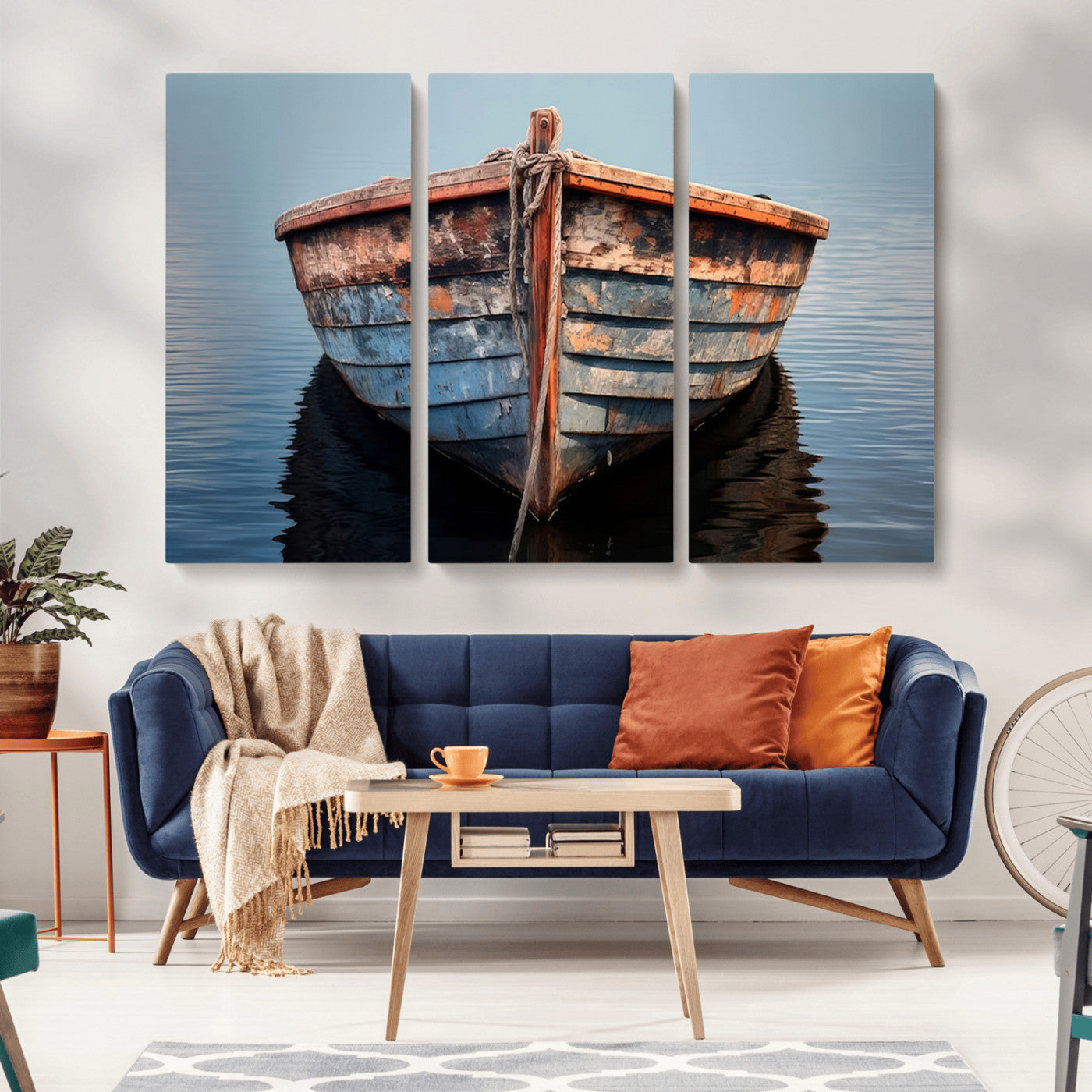 MGV-CV-48X32-3P - Stunning Vintage Boat Canvas Print | Nautical Wall