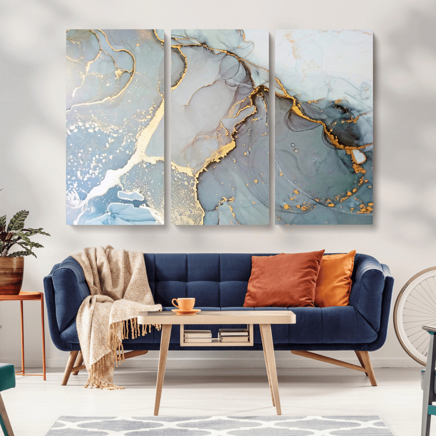 -Large Abstract Marble Wall Art Canvas Print for Living Room and Farmhouse Decor
