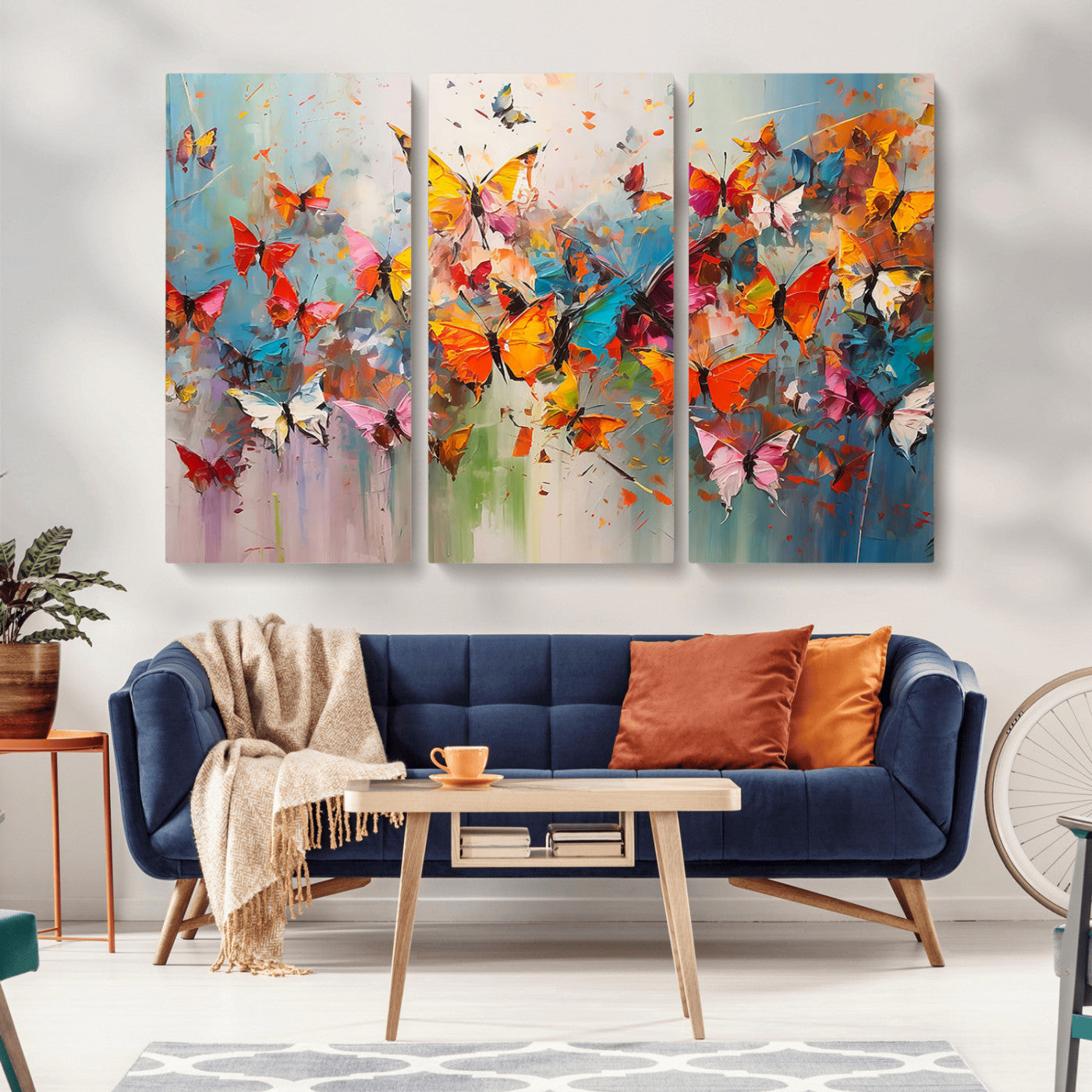 -Abstract Butterfly Wall Art Canvas Print