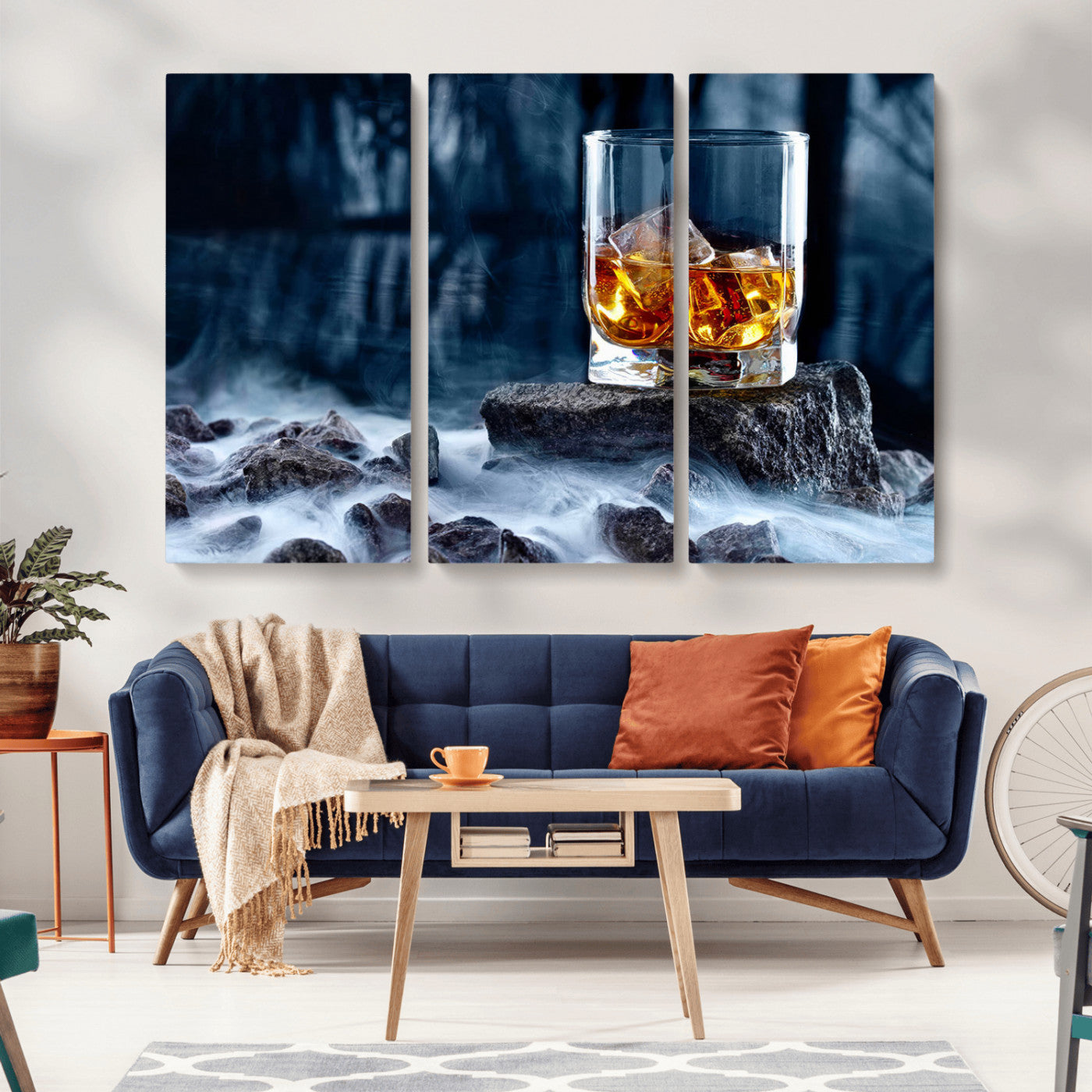 MGV-CV-48X32-3P - Whiskey Ice Wall Art Canvas Print