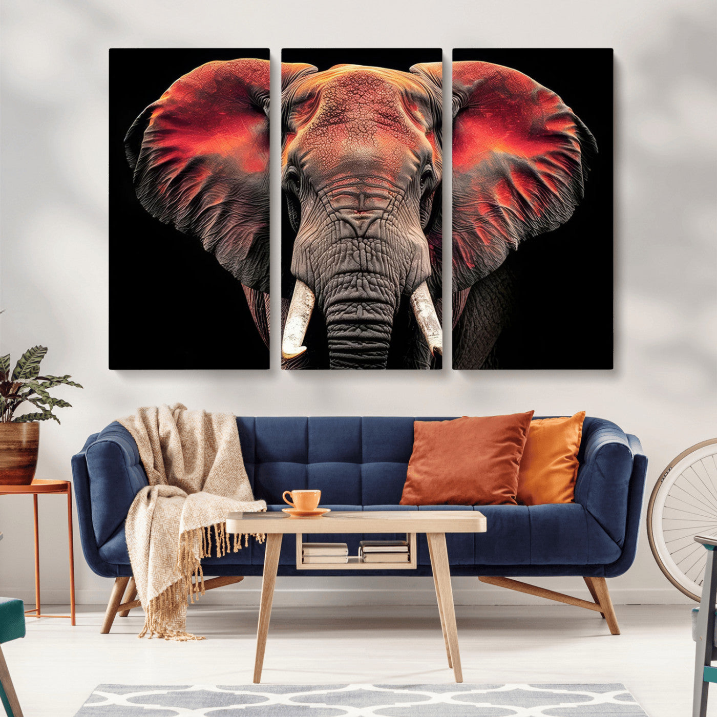 -Elephant Wall Art Canvas Print