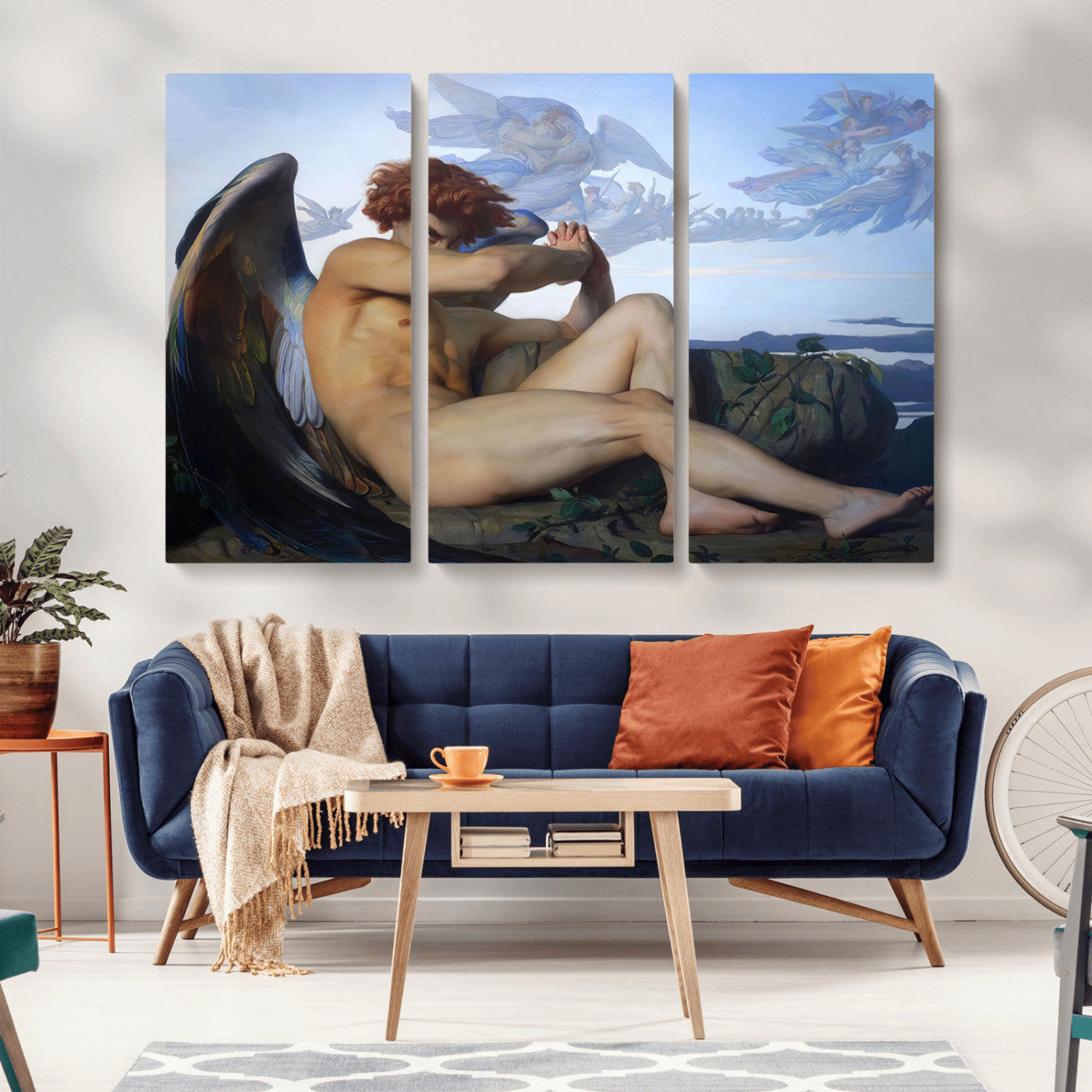 -Fallen Angel Wall Art Canvas Print – Classic Art, Framed, Ready to Hang - Alexandre Cabanel
