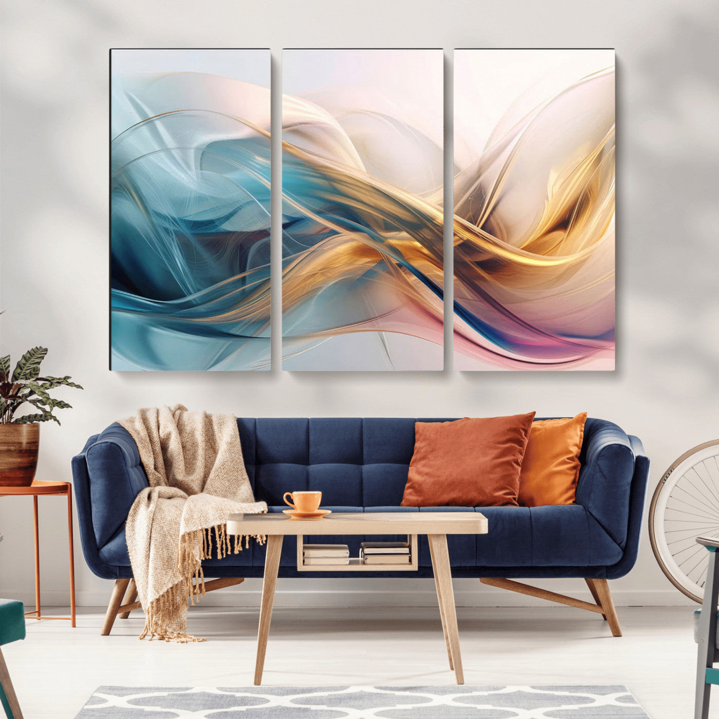 -Abstract Flowing Colors Wall Art Canvas Print