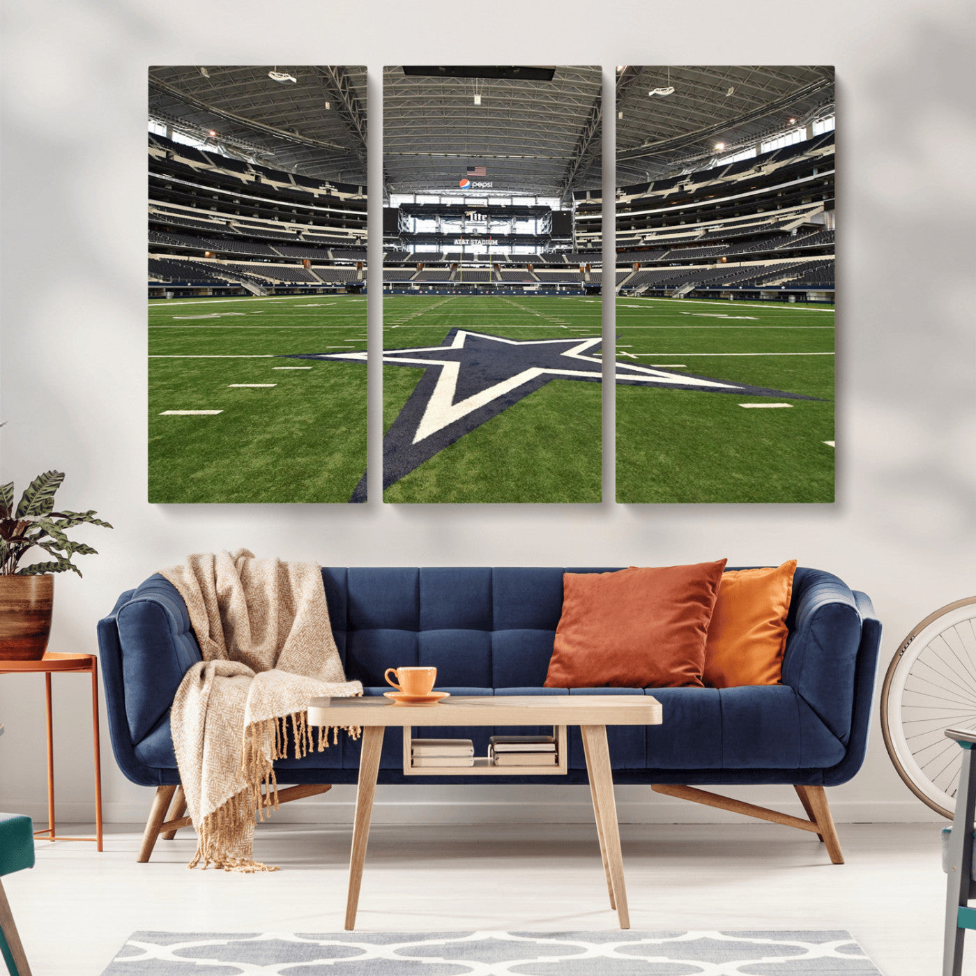 MGV-CV-48X32-3P - Dallas Cowboys Football Team Print - Arlington AT&T Stadium Wall Art Canvas Print