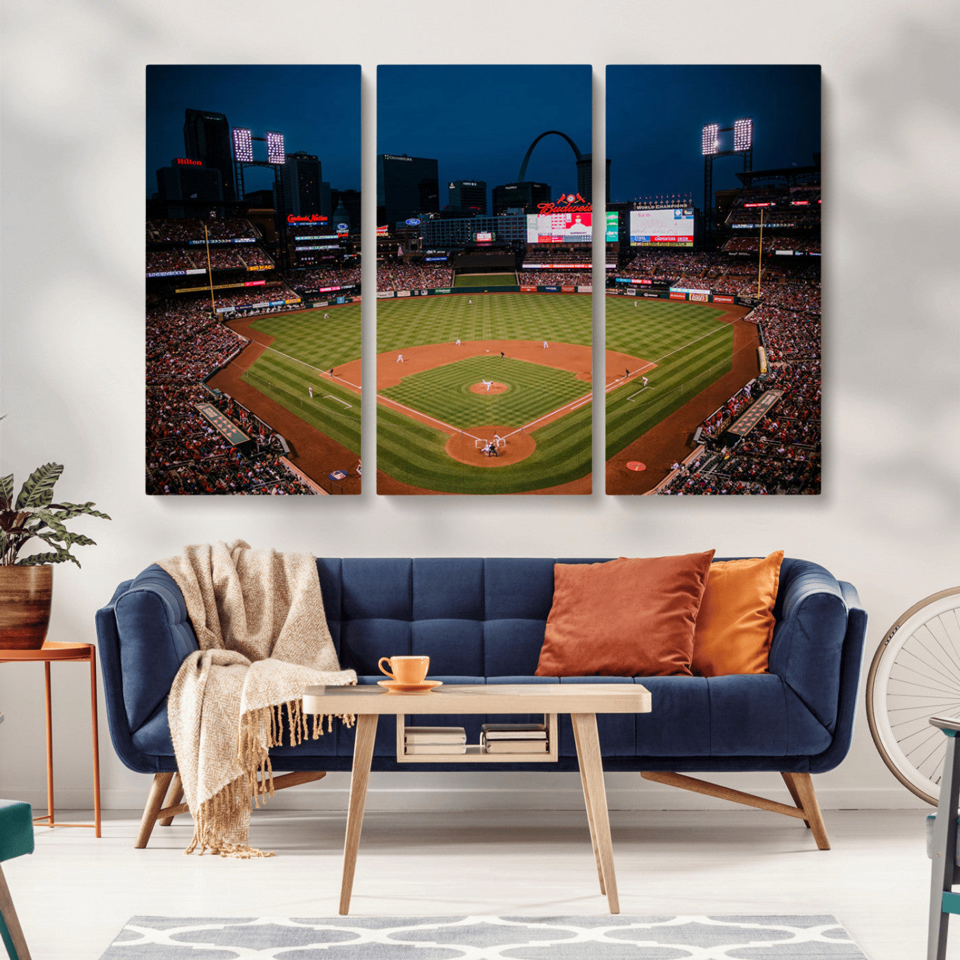 MGV-CV-48X32-3P - St. Louis Cardinals Baseball Team Print - Busch Stadium Wall Art Canvas Print
