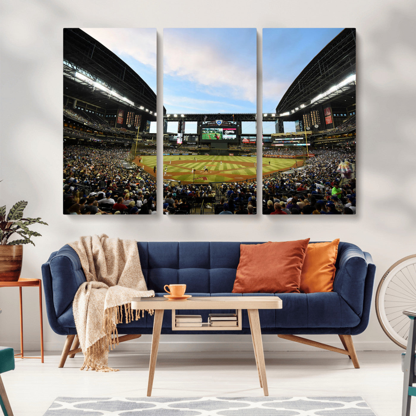 MGV-CV-48X32-3P - Arizona Diamondbacks Baseball Team Print - Phoenix Chase Field Stadium Wall Art Canvas Print