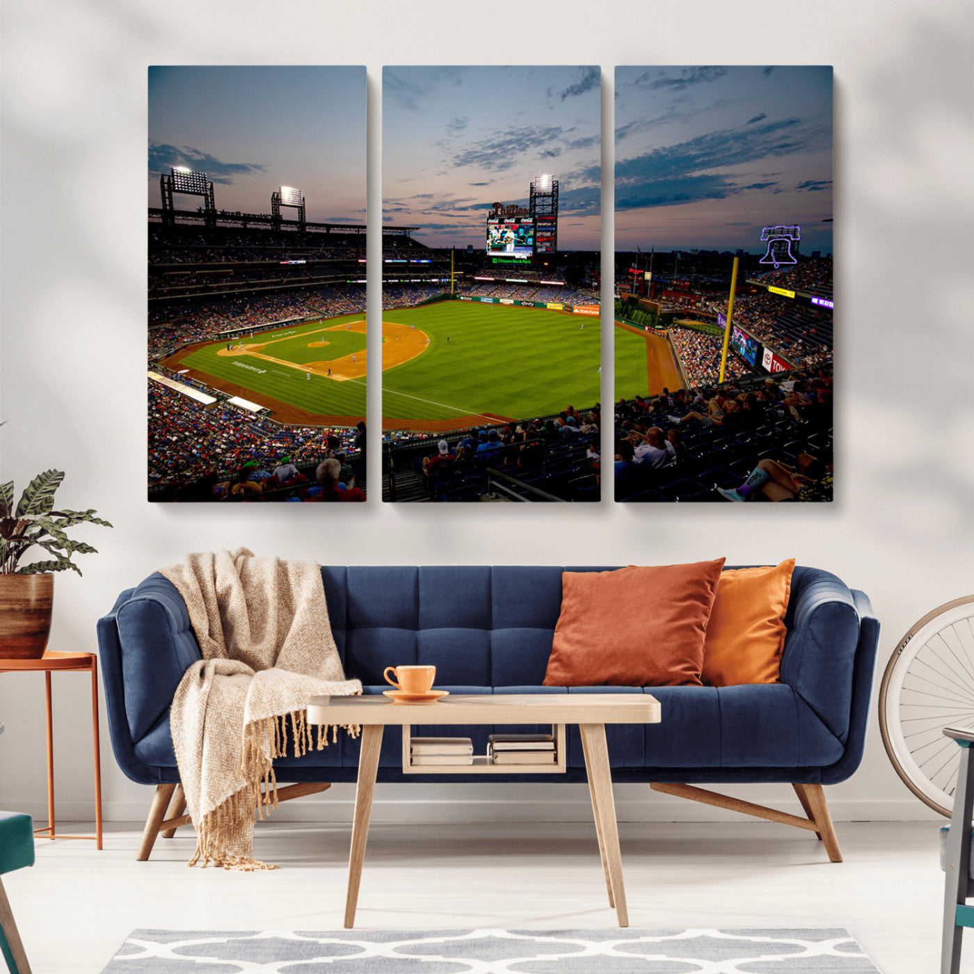MGV-CV-48X32-3P - Philadelphia Phillies Baseball Team Print - Citizens Bank Park Stadium Wall Art Canvas Print