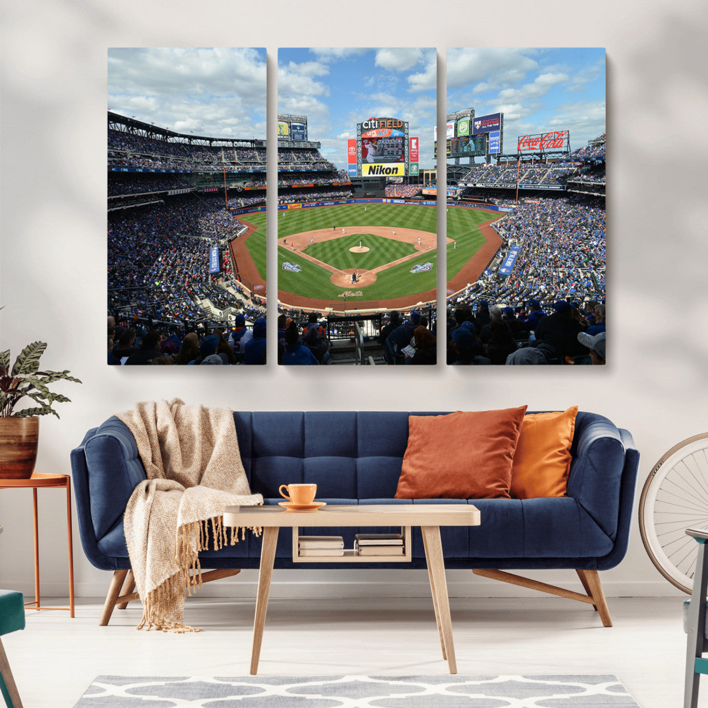 MGV-CV-48X32-3P - New York Mets Baseball Team Print - Citi Field Stadium Wall Art Canvas Print