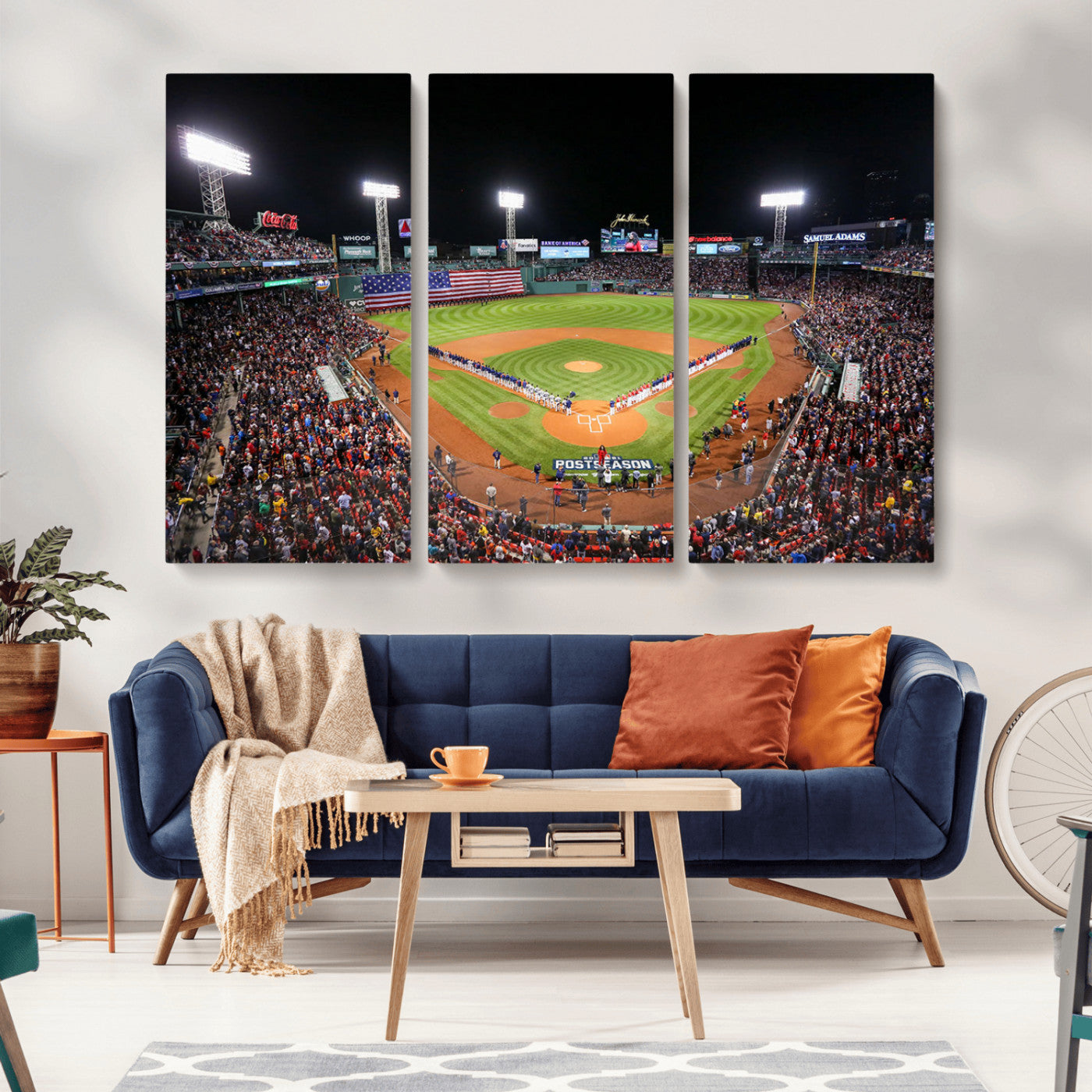 MGV-CV-48X32-3P - Fenway Park Wall Art Canvas Print | Large Baseball Stadium Canvas Print for Boston Red Sox Fans | Framed Ready-to-Hang Boston Sports Decor Artwork