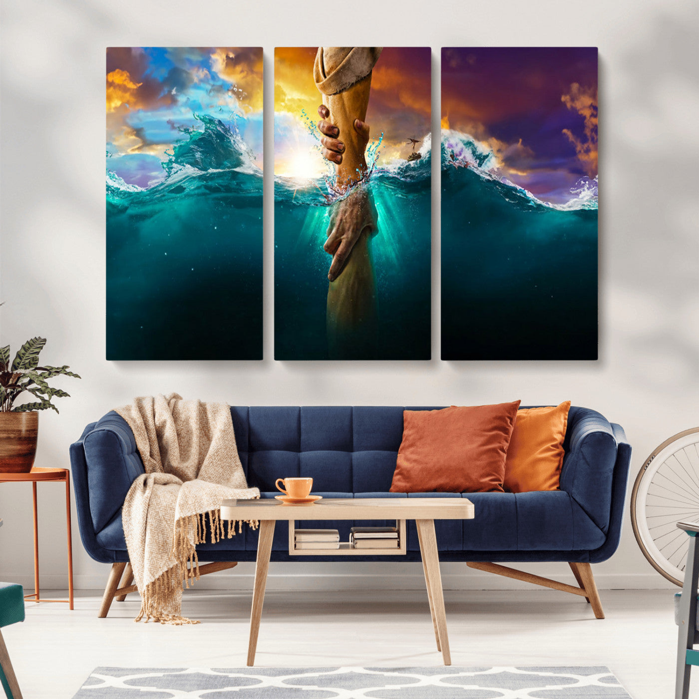 MGV-CV-48X32-3P - God Hand Wall Art Canvas Print