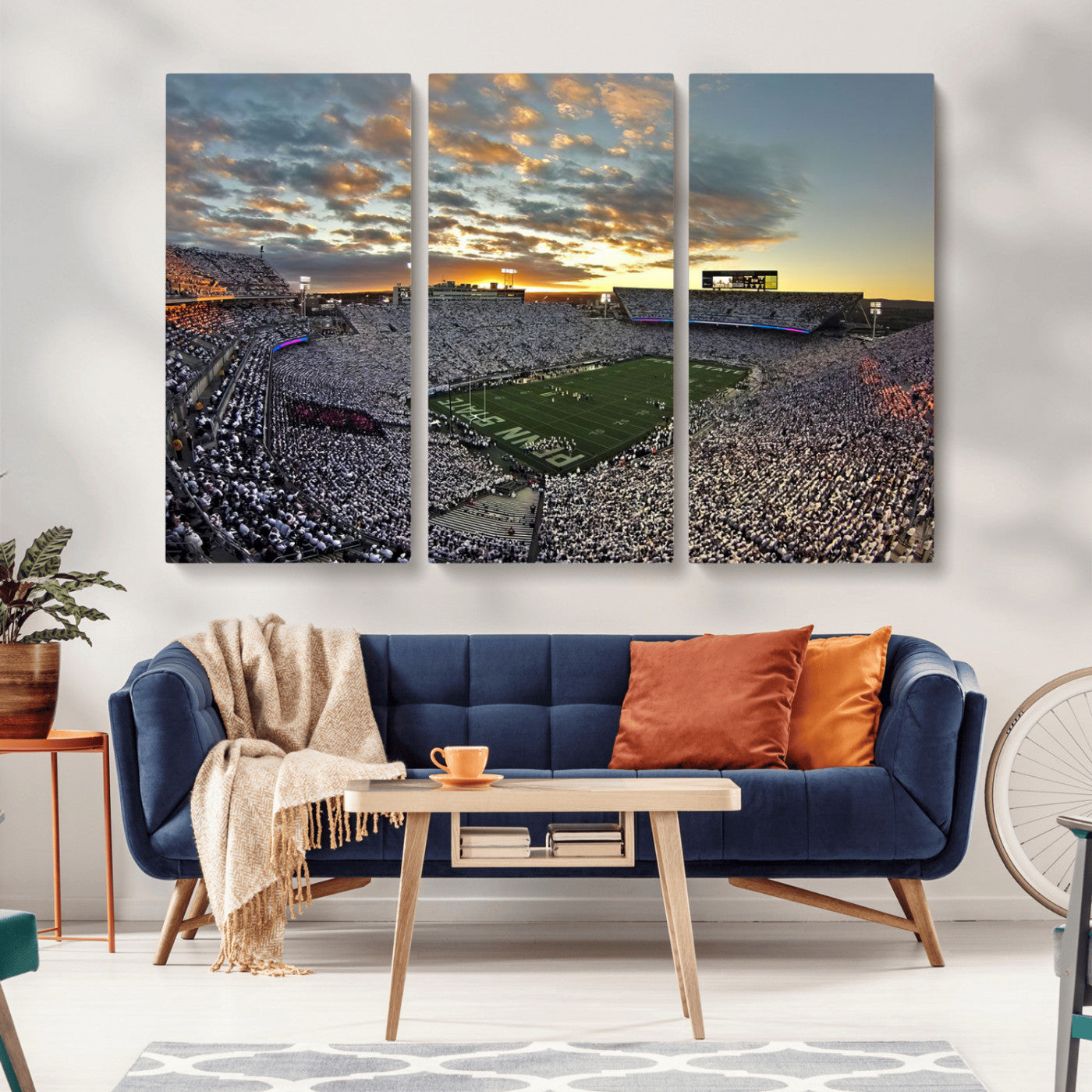 MGV-CV-48X32-3P - Beaver Stadium Wall Art - Penn State Stadium Wall Art | Penn Nittany Lions Football Match for Sport Room Decor