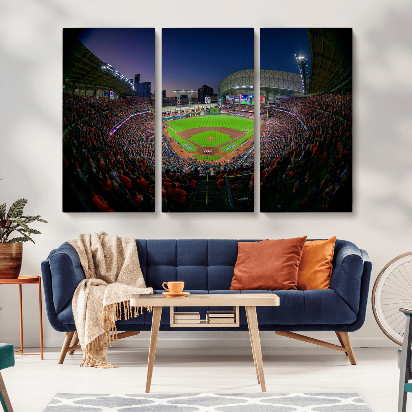MGV-CV-48X32-3P - Houston Astros Baseball Team Print - Houston Minute Maid Park Stadium Wall Art Canvas Print