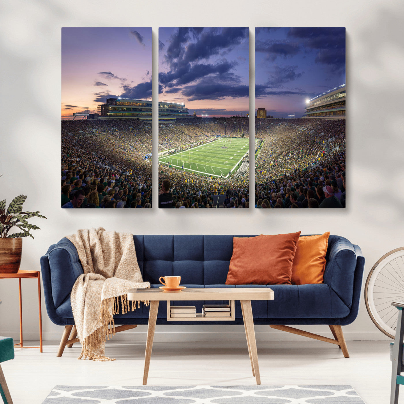 MGV-CV-48X32-3P - Notre Dame Fighting Irish Football Team Print - Notre Dame Stadium Wall Art Canvas Print