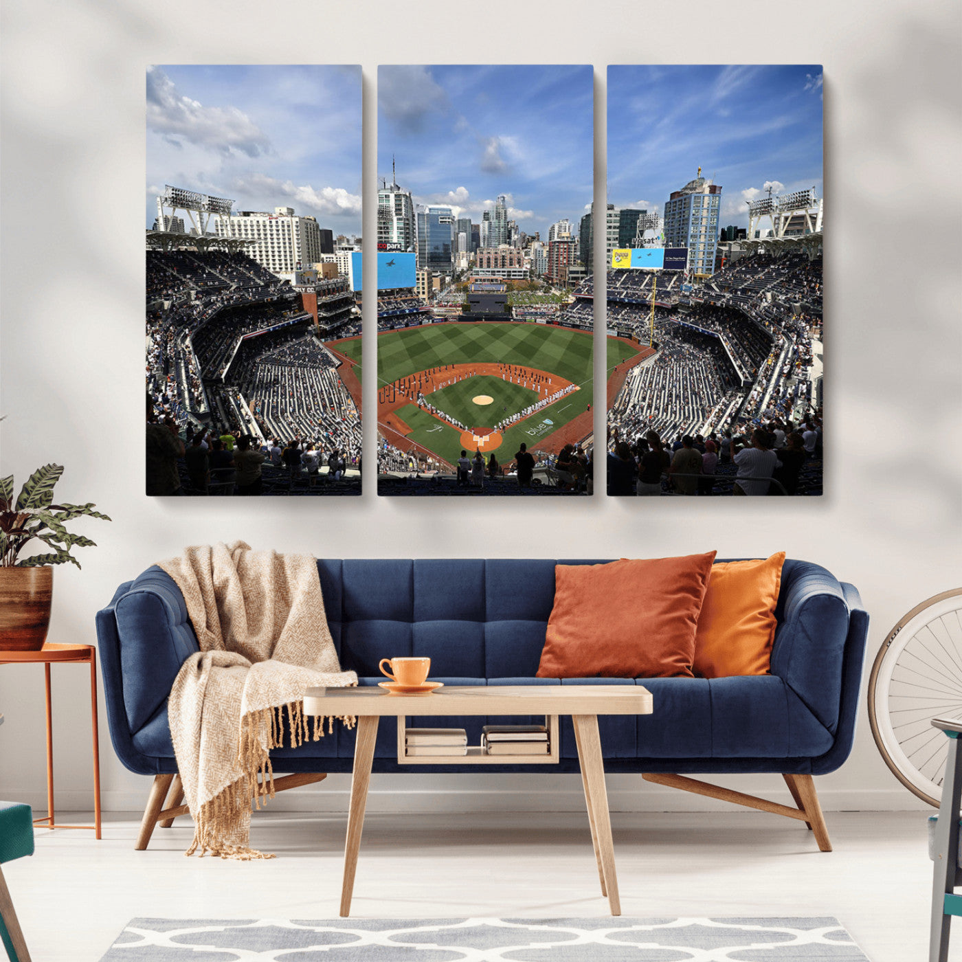 MGV-CV-48X32-3P - San Diego Padres Baseball Team Print - Petco Park Stadium Wall Art Canvas Print