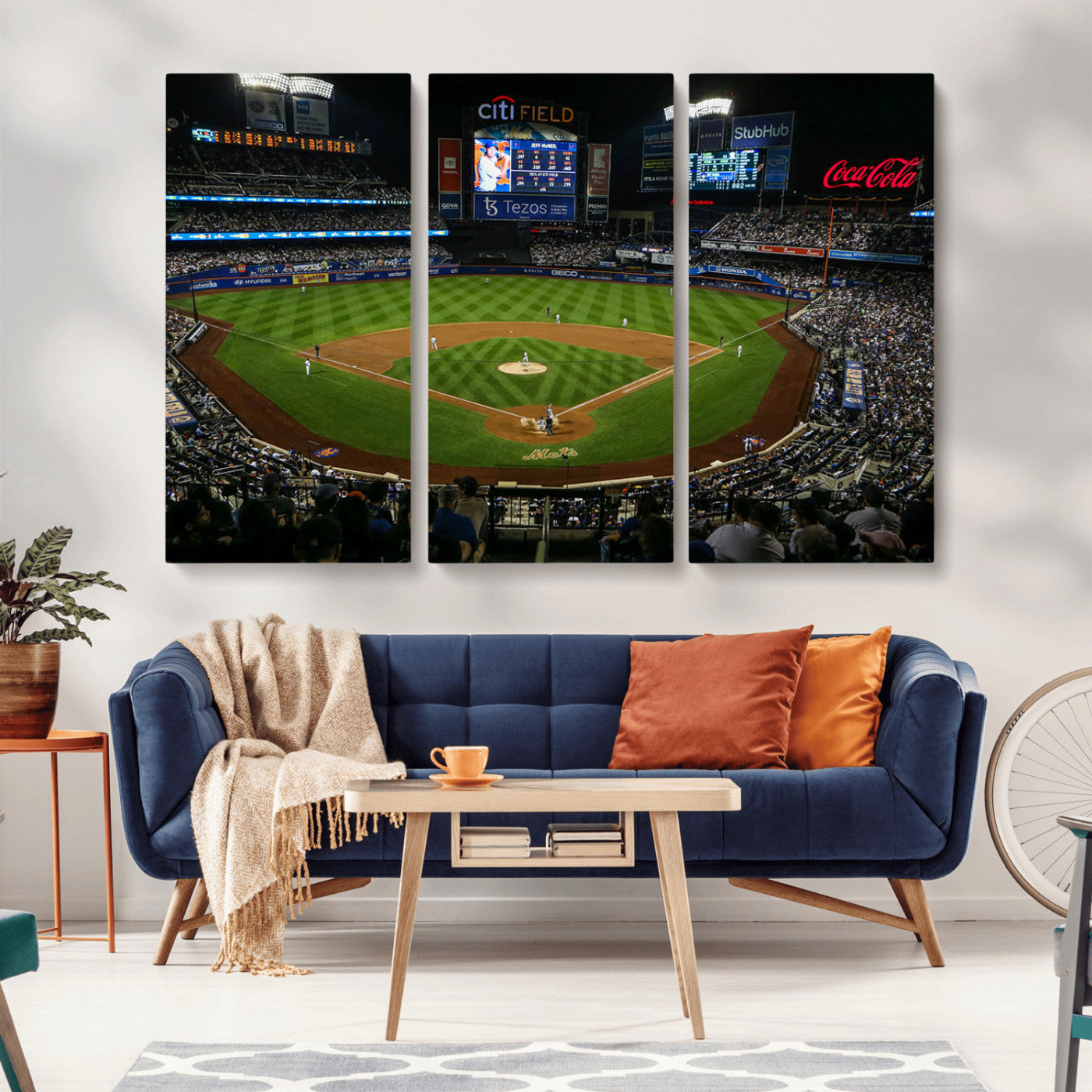 MGV-CV-48X32-3P - Oakland Athletics Baseball Team Print - RingCentral Coliseum Stadium Wall Art Canvas Print