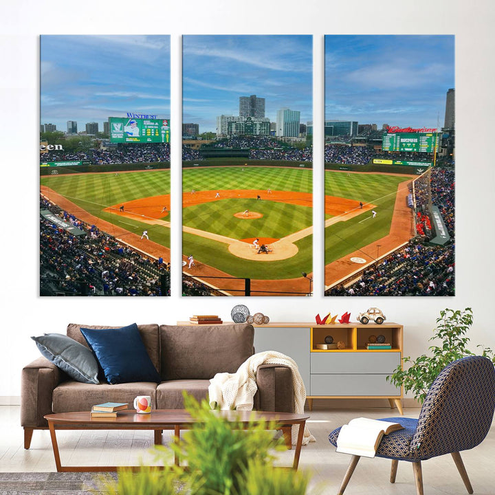 Wrigley Field Cubs canvas wall art.