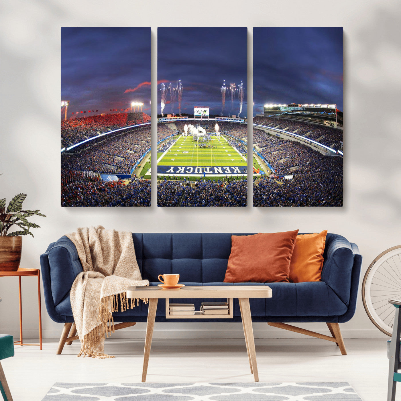 MGV-CV-48X32-3P - Kroger Field Canvas Wall Art - Kentucky Stadium Wall Art Print - Sunset Football Stadium Wall Decor