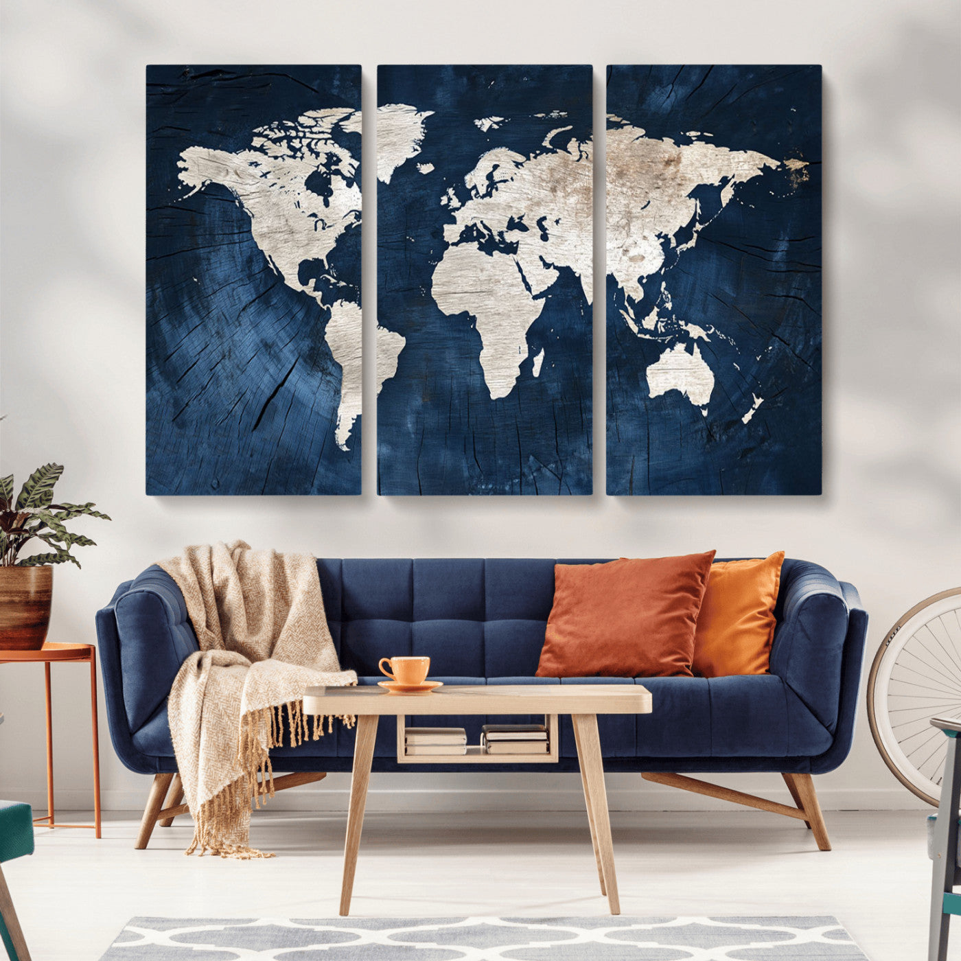MGV-CV-48X32-3P - Push Pin World Map Canvas Print – Framed Wall Art for Couples to Track Their Travels – Anniversary