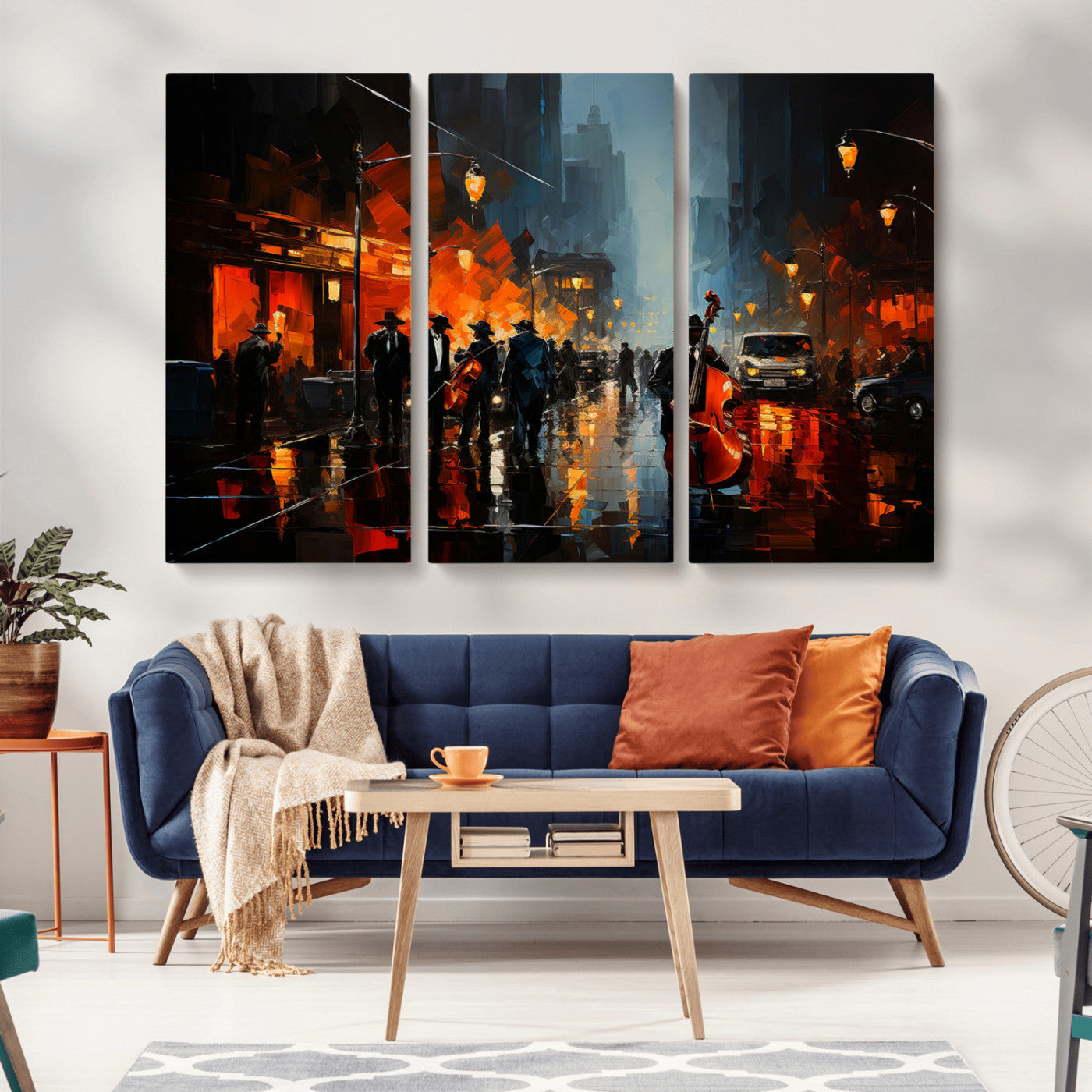 MGV-CV-48X32-3P - Winston Porter Jazz Wall Art - African American Music Canvas - Abstract Colorful Music Art - Framed