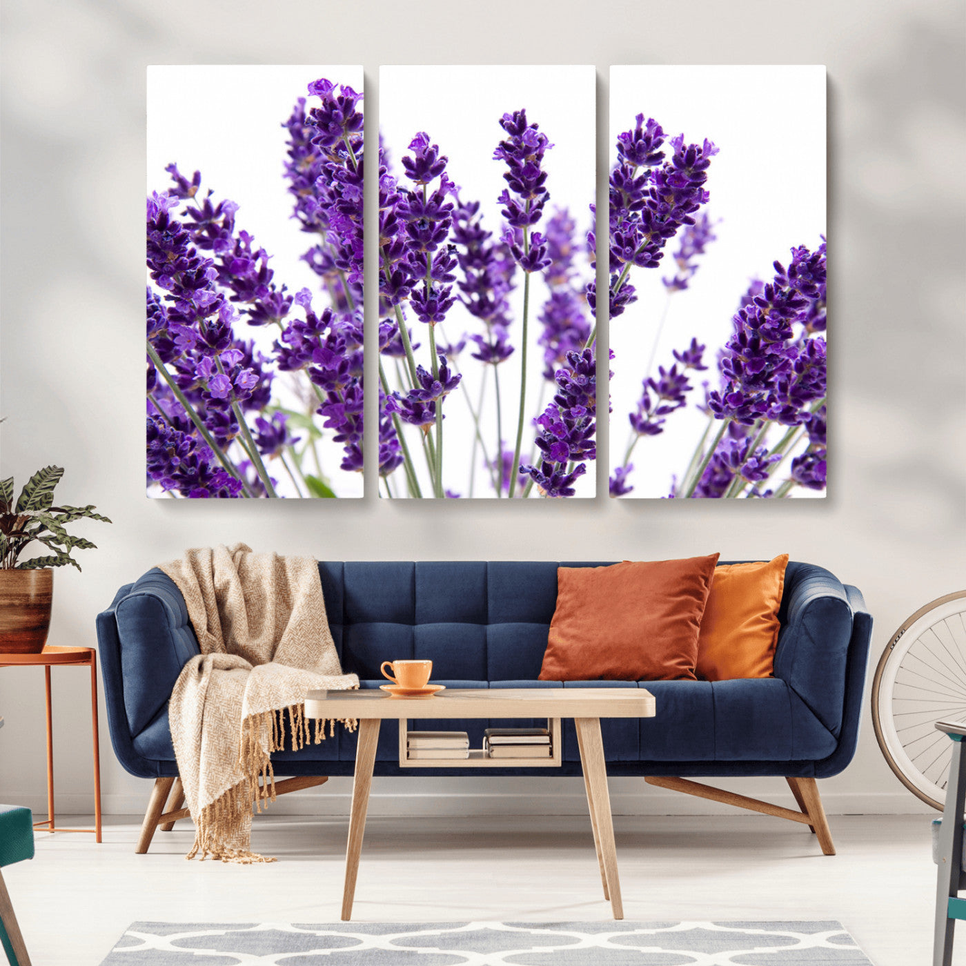 MGV-CV-48X32-3P - Lavender Flower Wall Art Canvas Print