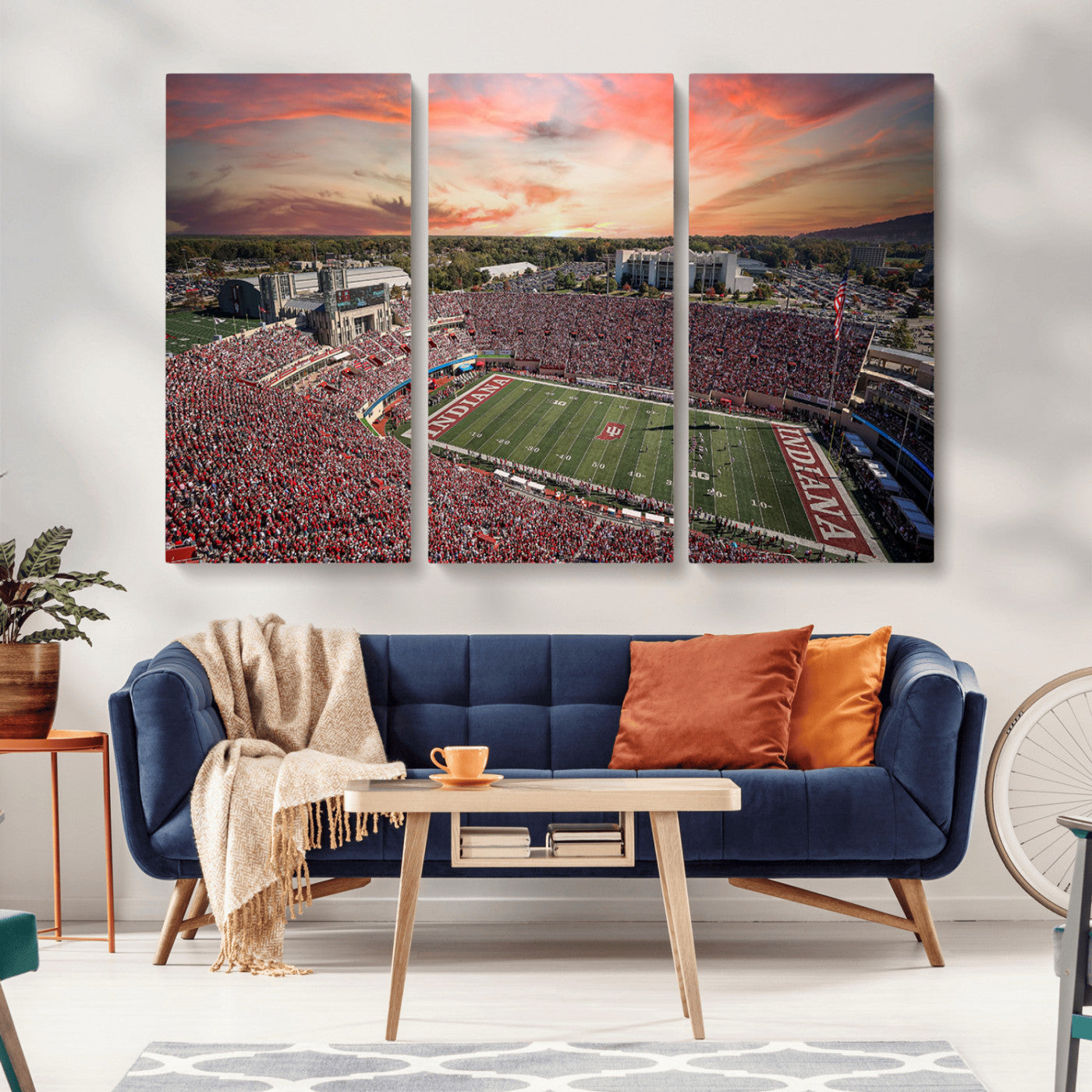 MGV-CV-48X32-3P - Indiana Memorial Stadium Wall Art Canvas Print, Framed Studium Canvas Art, Indiana Memorial Stadium