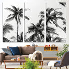 46641801-MGV-CV-40X27-Palm Wall Art Canvas Print, Framed Tropics Art Picture Print, Monochrome Perfect Minimalist Decor