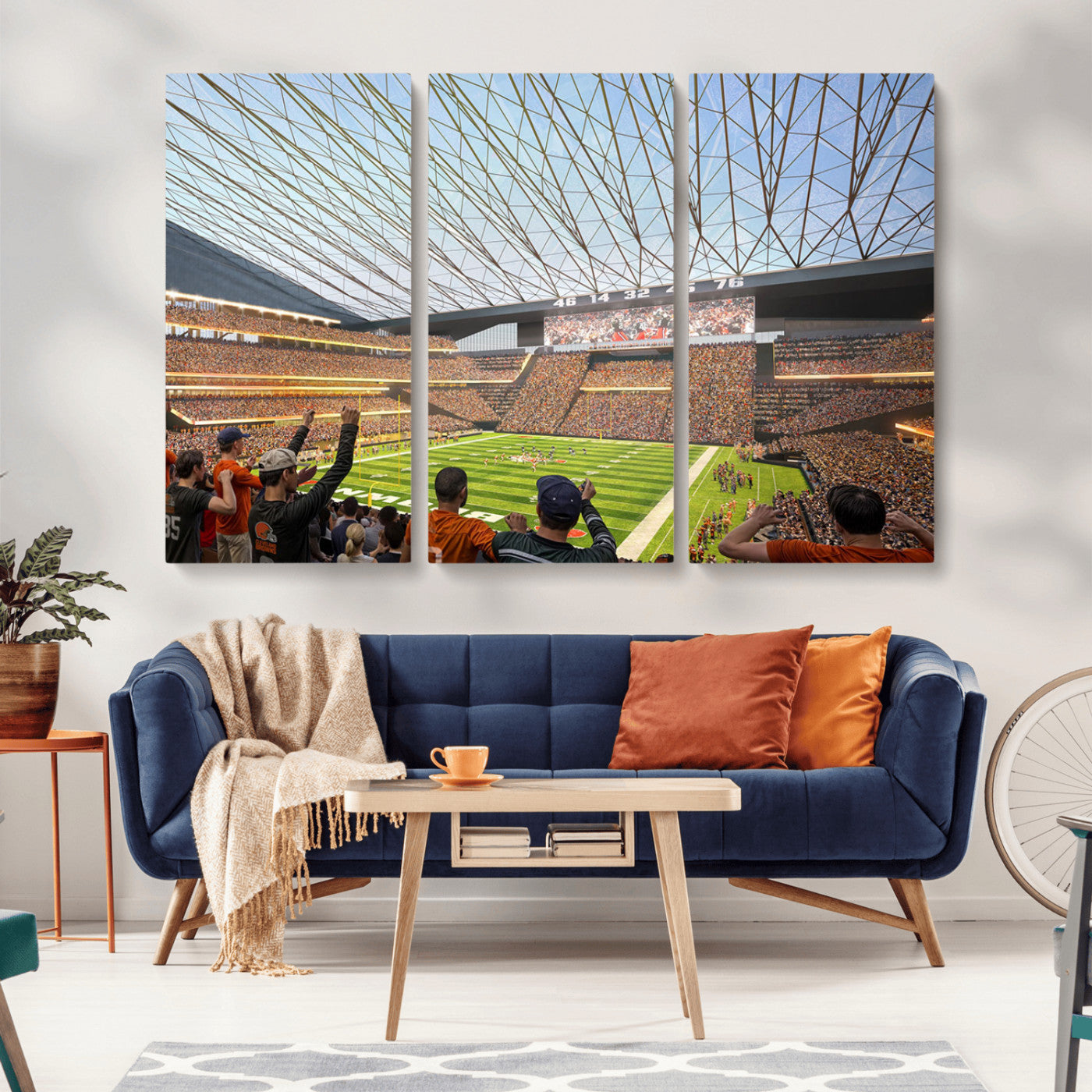 MGV-CV-48X32-3P - Cleveland Browns Stadium Wall Art - NFL Football Canvas Print