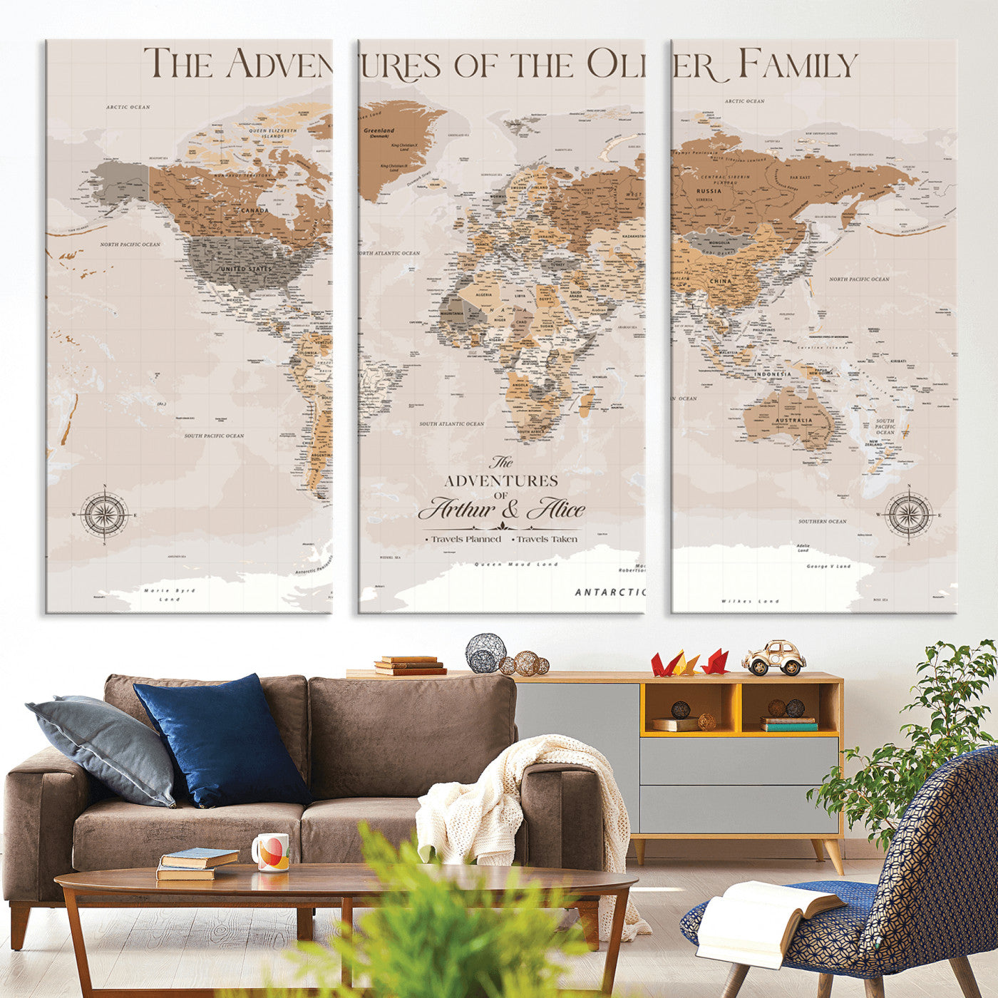 43101120-MGV-CV-36X24-World Travel Map with Pins – Push Pin Maps of Where I've Been, Framed Wall Map for Travel Memories, Old Style Decorative World Map - H10