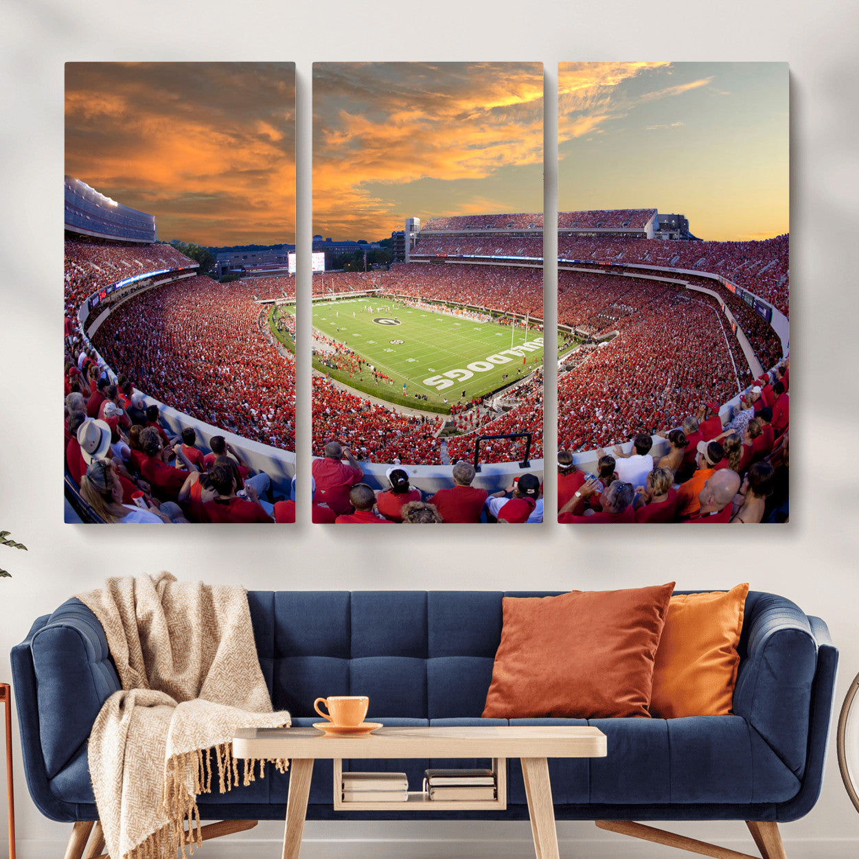 73680988-MGV-CV-48X32-3P - Dooley Stadium Wall Art, Sports Arena Canvas Print, Dooley Field Sanford Stadium Artwork for Home, Office
