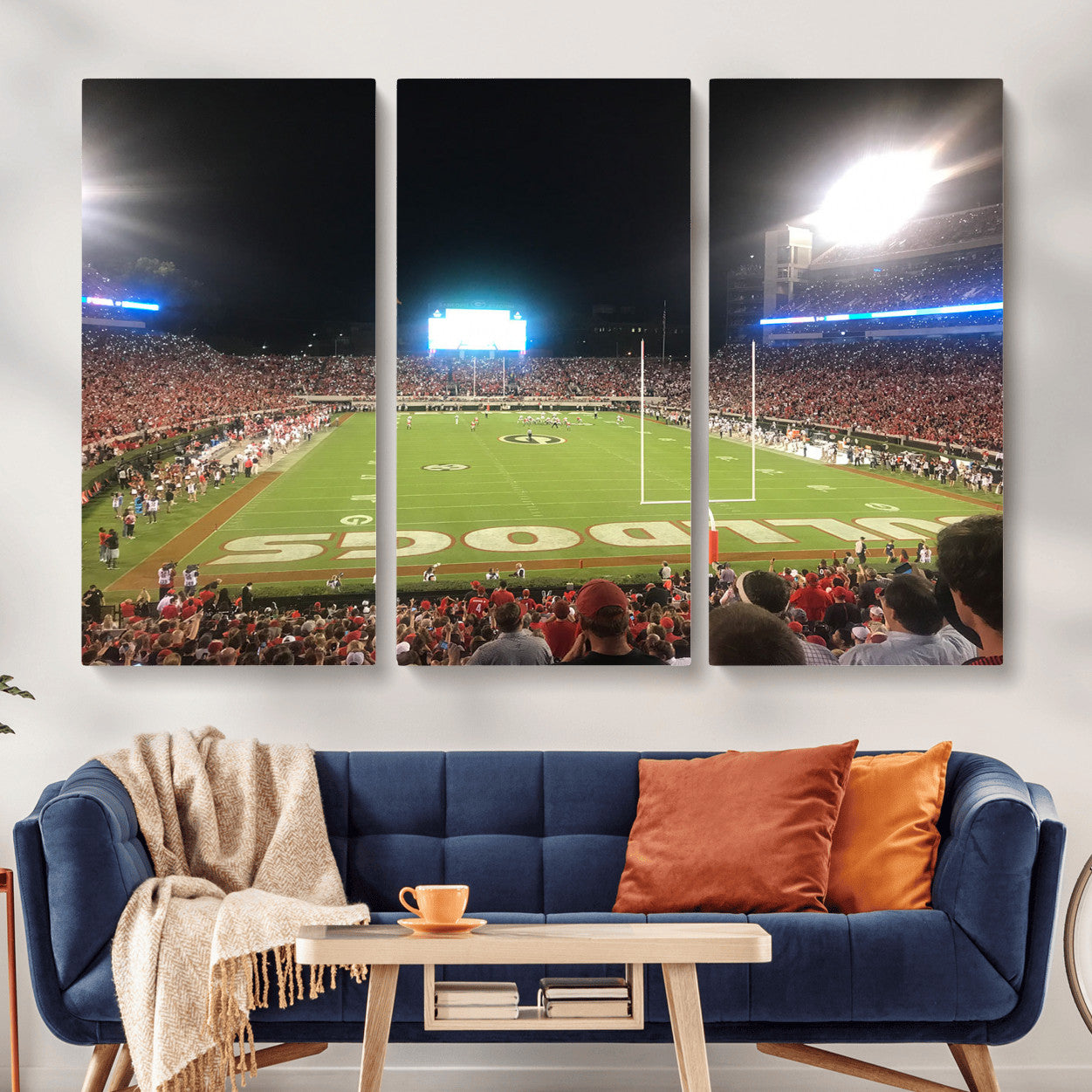 16230786-MGV-CV-48X32-3P - Dooley Stadium Wall Art, Sports Arena Panoramic Canvas Print, Modern Stadium Landscape Artwork for Home, Office