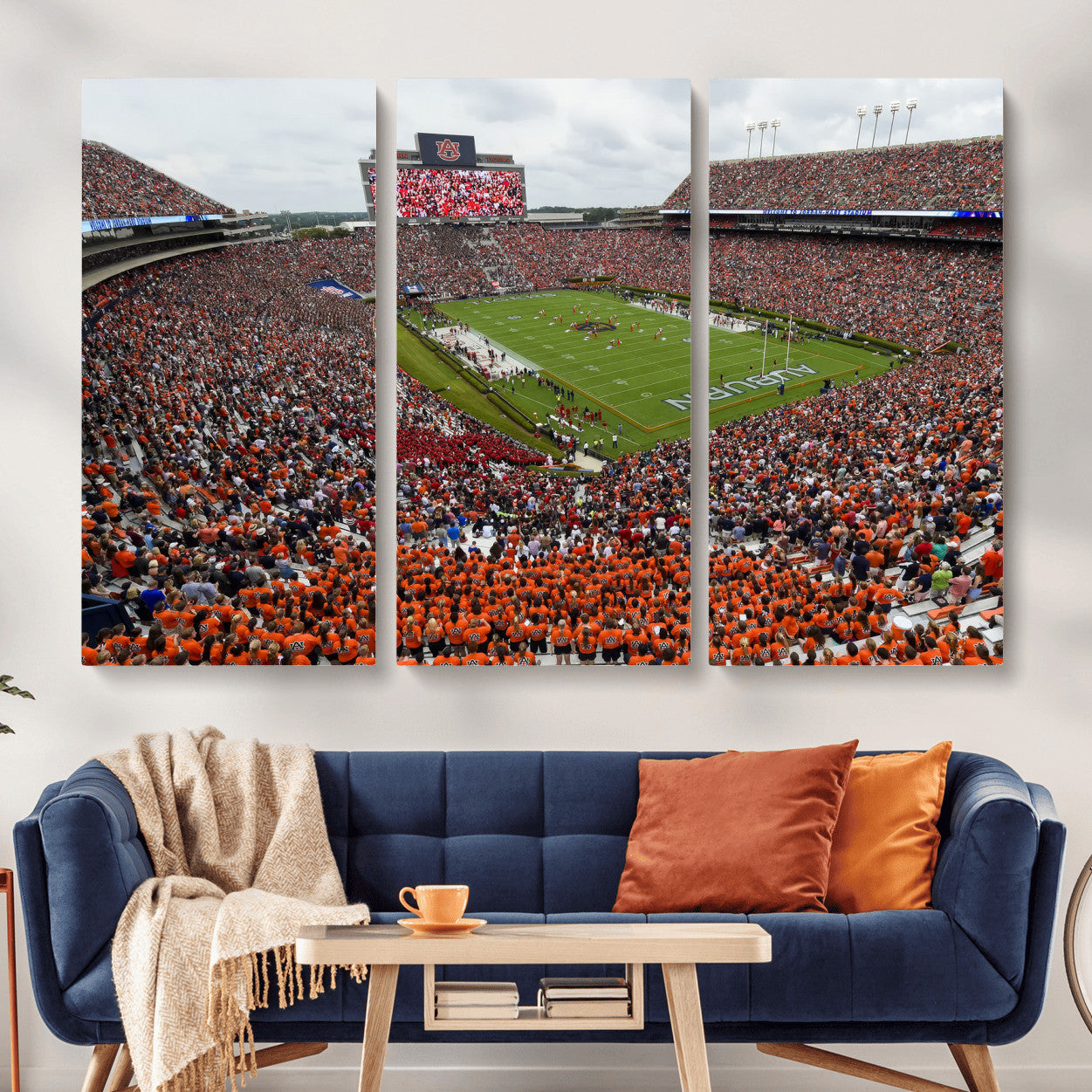 39597998-MGV-CV-36X24-Jordan-Hare Stadium Wall Art Canvas Print, College Sports Art for Man Cave or Game Room, Framed Alabama Football Decor