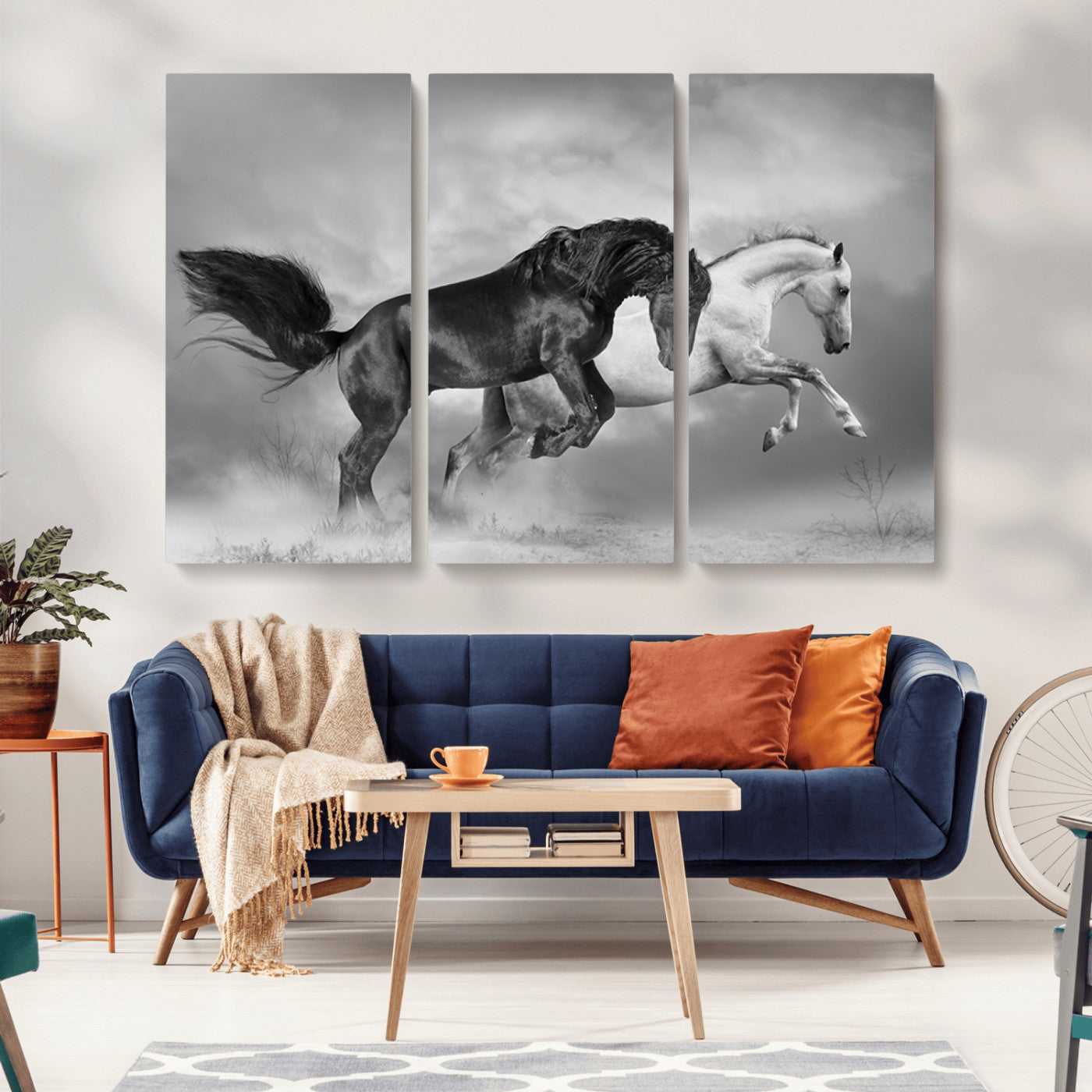 MGV-CV-48X32-3P - Wild Horses Wall Art Canvas Print