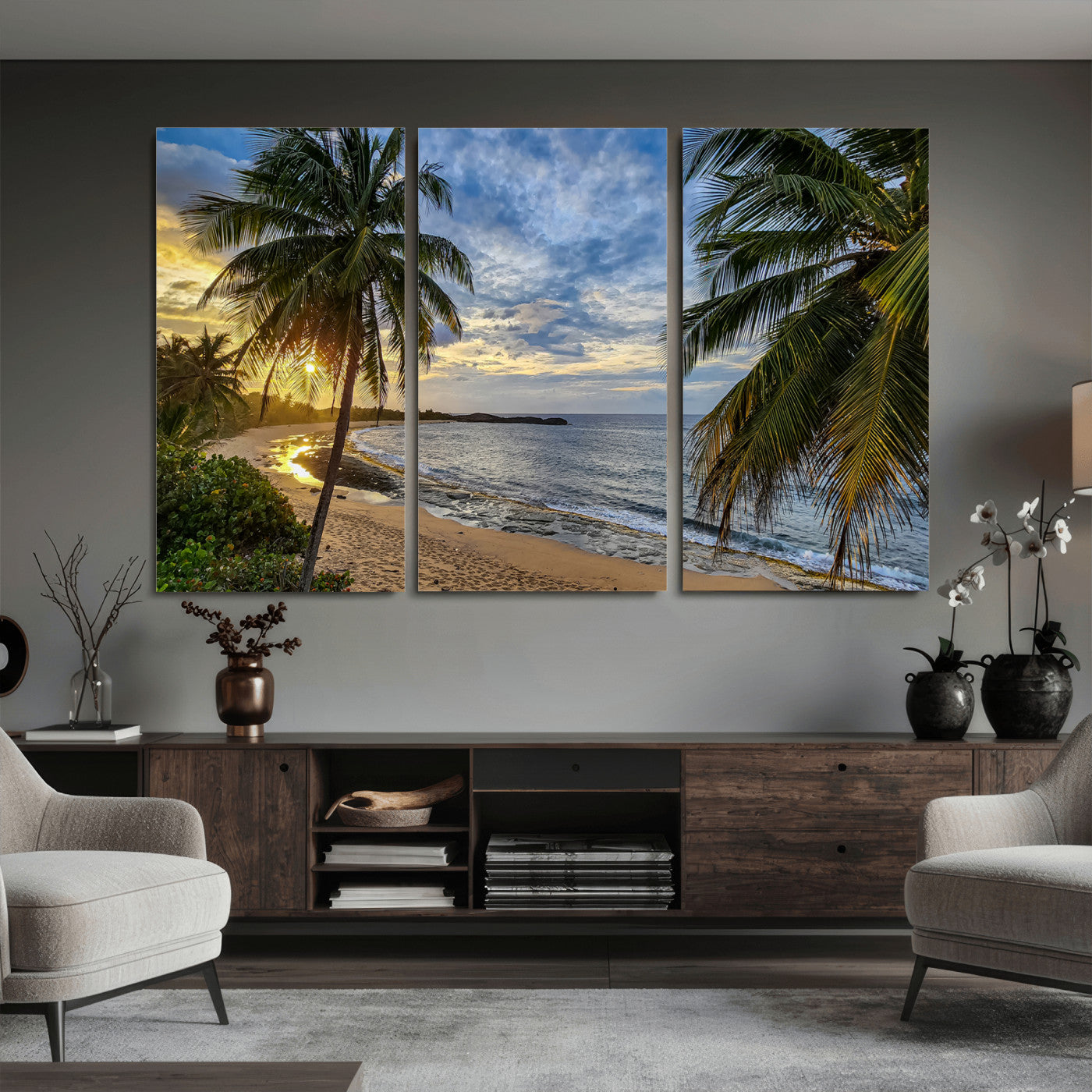 83399063-MGV-CV-36X24 - Puerto Rico Beach Paradise Wall Art – Tropical Coastal Print