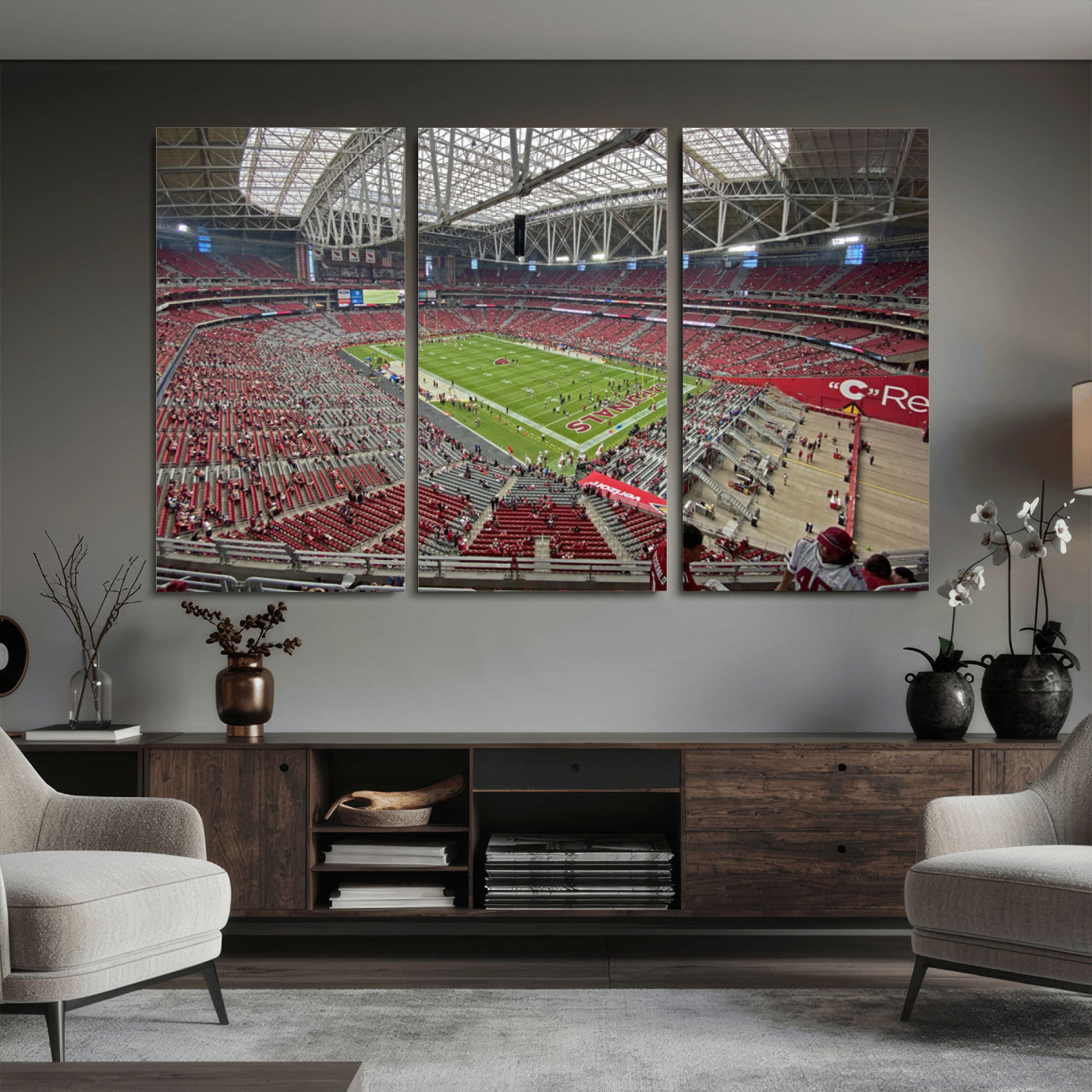 30579717-MGV-CV-36X24 - State Farm Stadium Canvas Wall Art, Arizona Cardinals Football Stadium Print, Glendale NFL Arena Panorama Artwork