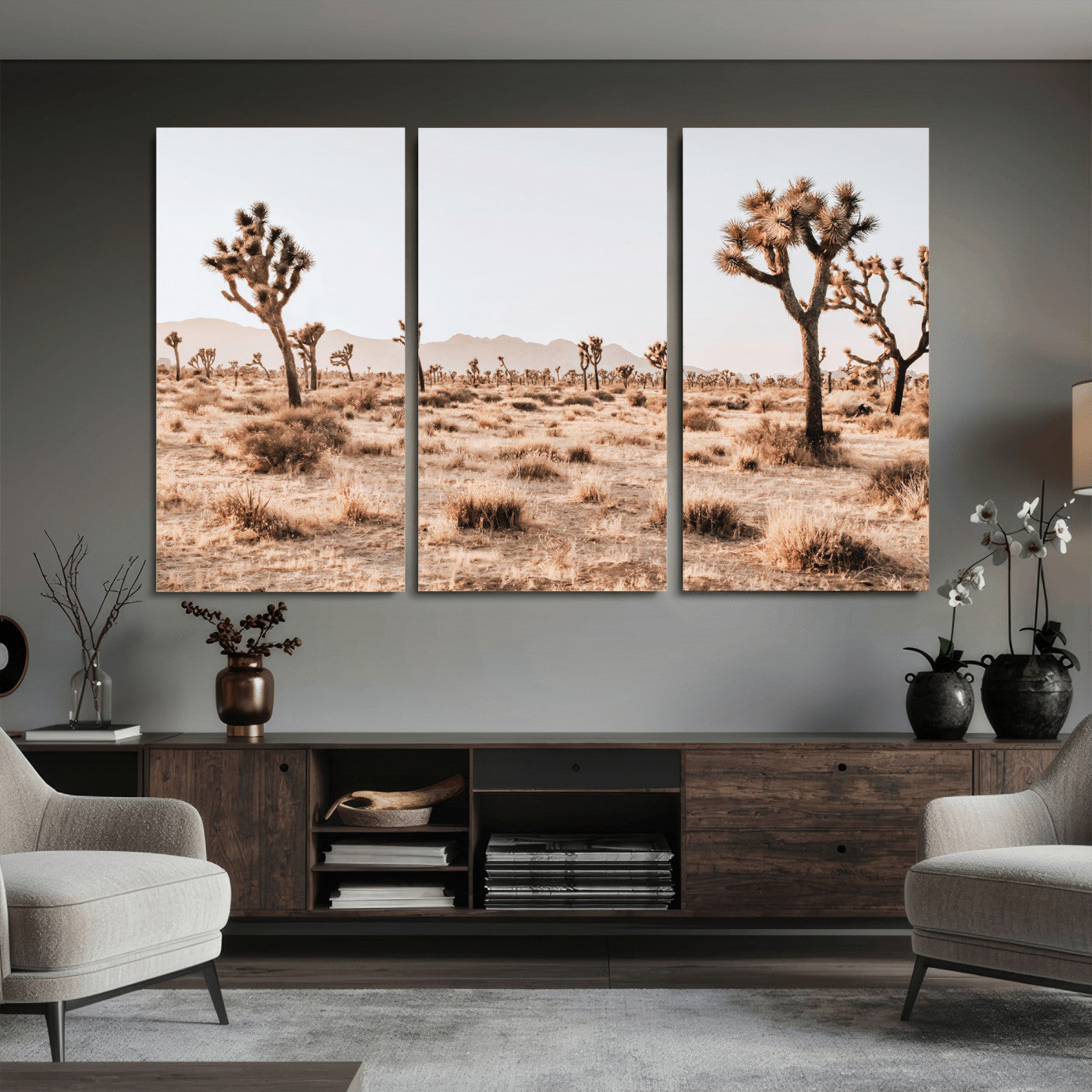 33549408-MGV-CV-36X24 - Joshua Tree Desert Canvas Wall Art Print, Desert Landscape Photography, Boho Southwest Wall Decor, Nature Canvas, Ready to Hang