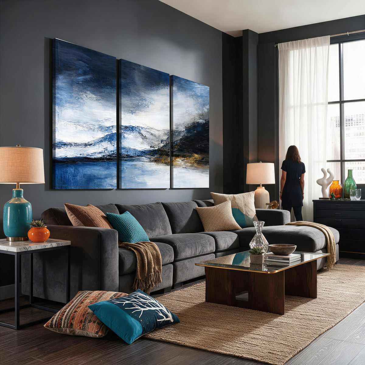 48142030-MGV-CV-36X24 - Extra Large Abstract Wall Art Canvas Print