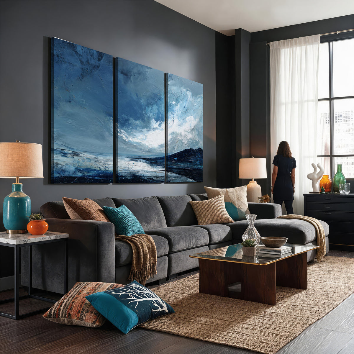 66685630-MGV-CV-36X24 - Extra Large Abstract Wall Art Canvas Print