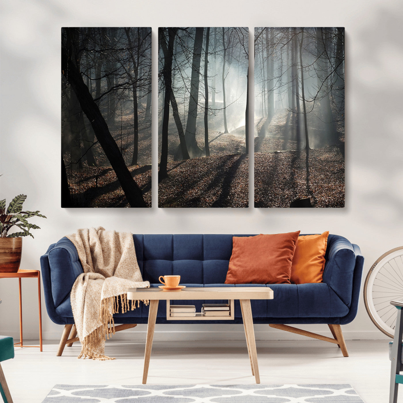 -Dark Family and Tree Wall Art Canvas Print