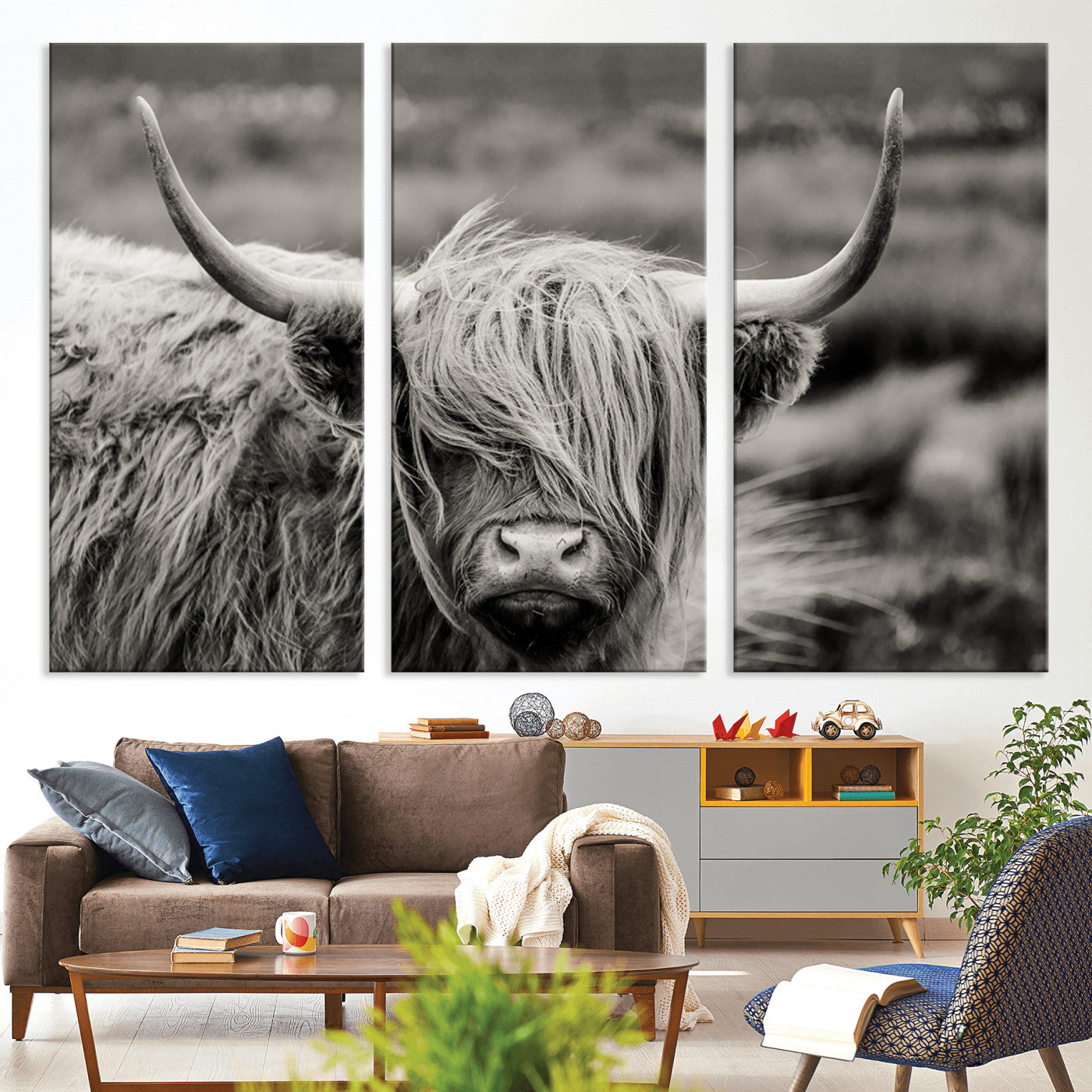 67365-MGV-CV-36X24-Cow Focus Canvas Wall Art Print