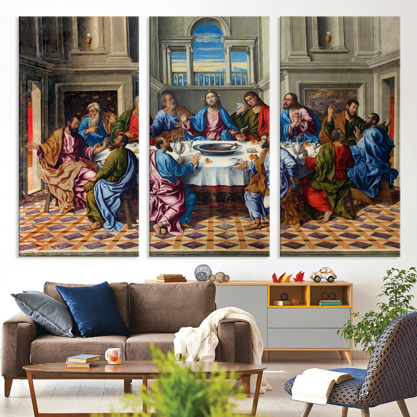 18691-MGV-CV-36X24-The Last Supper Multi Panel Canvas Wall Art