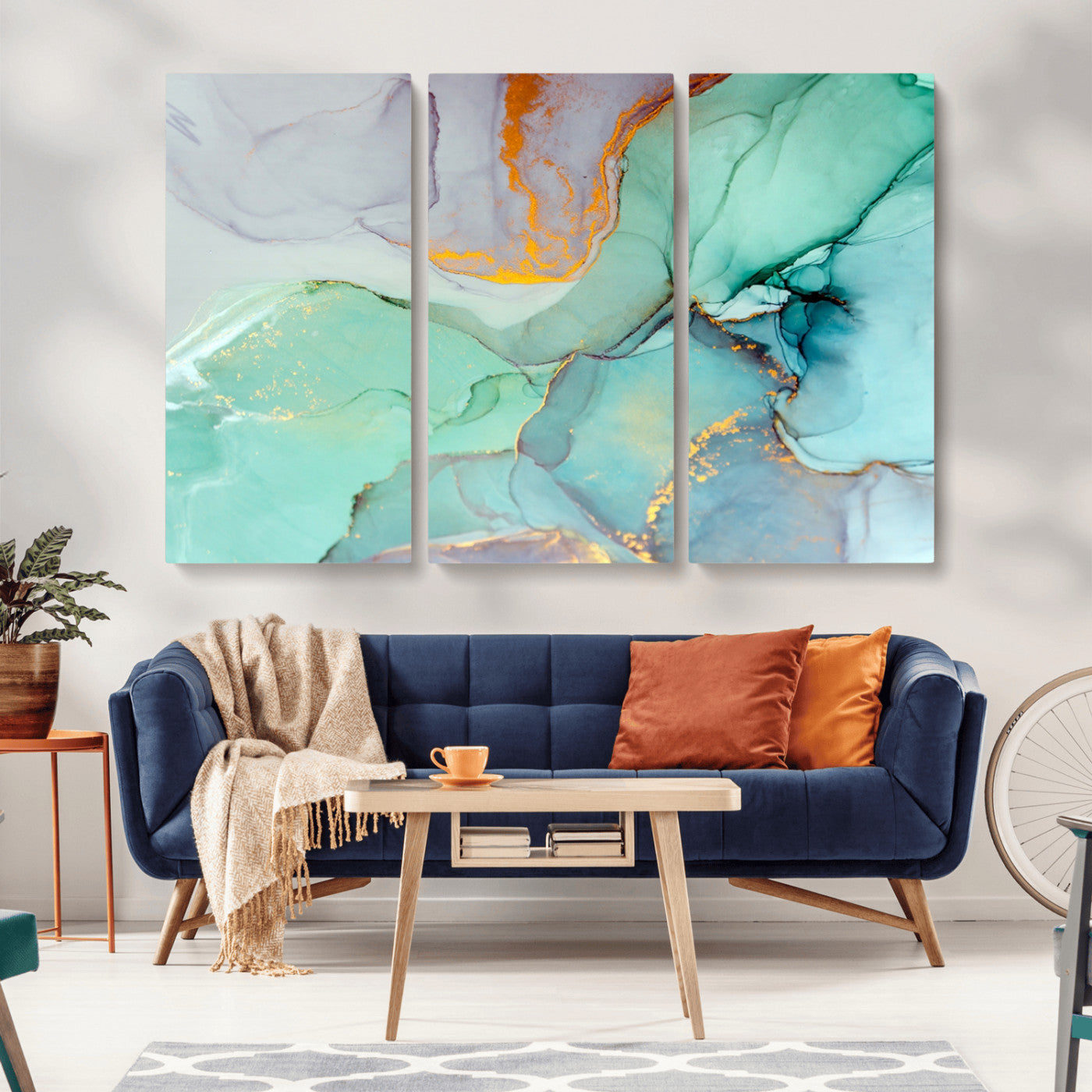 MGV-CV-48X32-3P - Colorful Marble Fluid Effect Canvas Wall Art Print