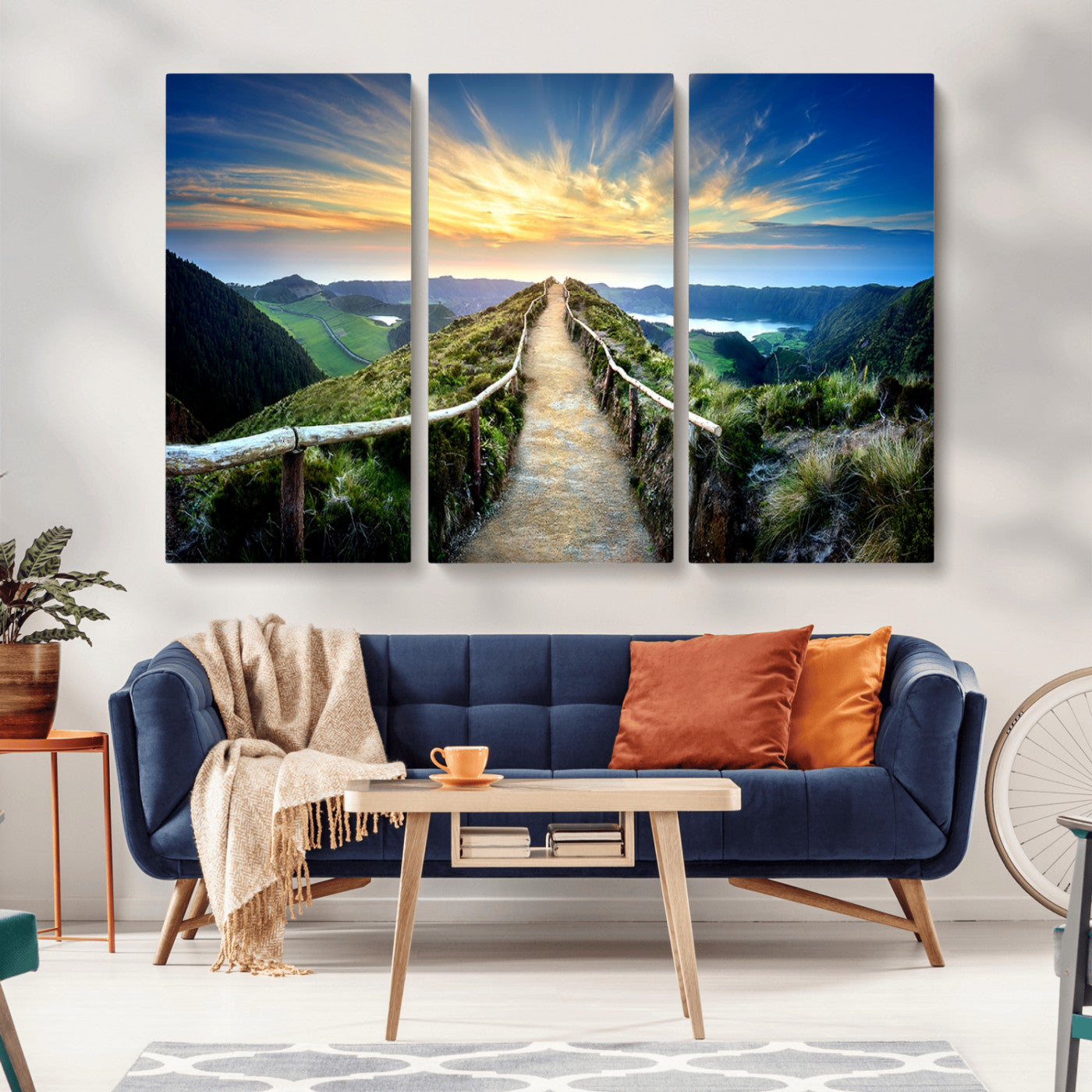 MGV-CV-48X32-3P - Mountain Landscape Wall Art Canvas Print